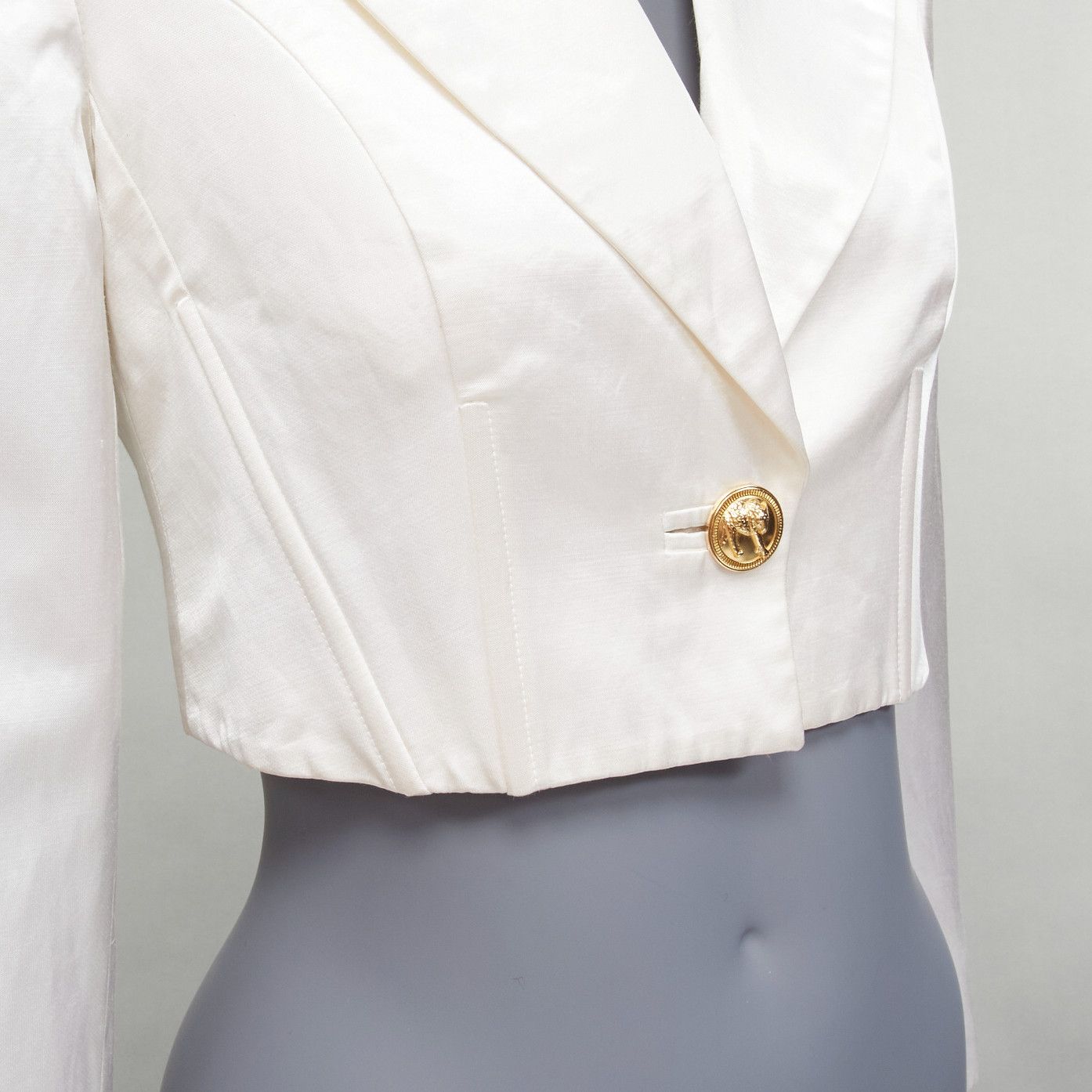 Versus VERSUS GIANNI VERSACE pearl satin lattice lace back cropped blazer jacket IT42 M Size M / US 6-8 / IT 42-44 - 2 Thumbnail