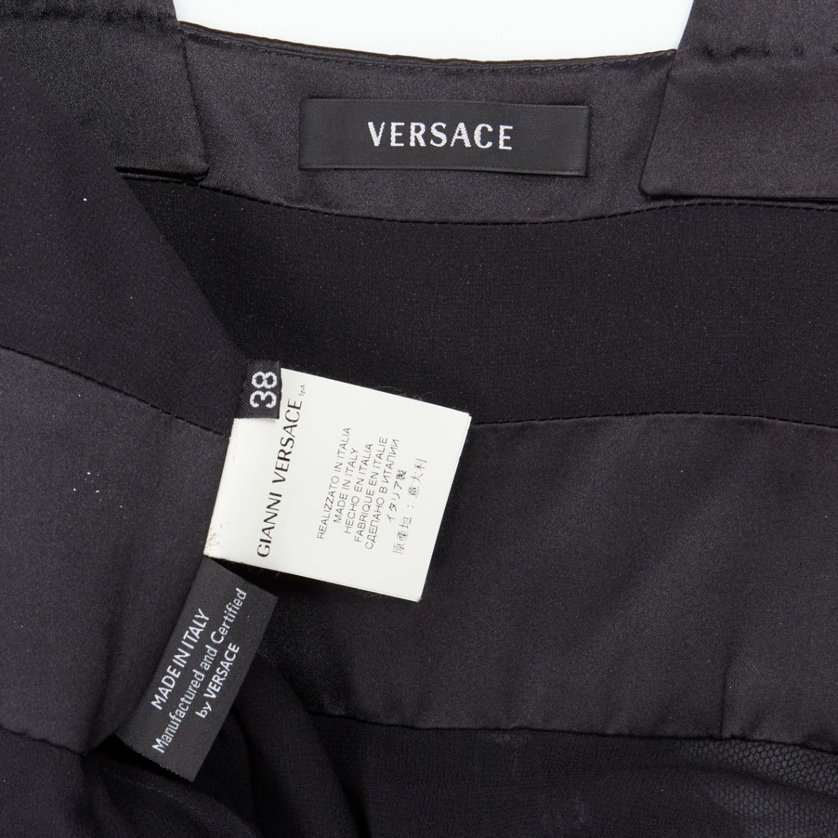 Versace rare VERSACE 2008 black sequins bead embellishment satin ruffle pleated strap dress IT38 XS Size XS / US 0-2 / IT 36-38 - 10 Thumbnail
