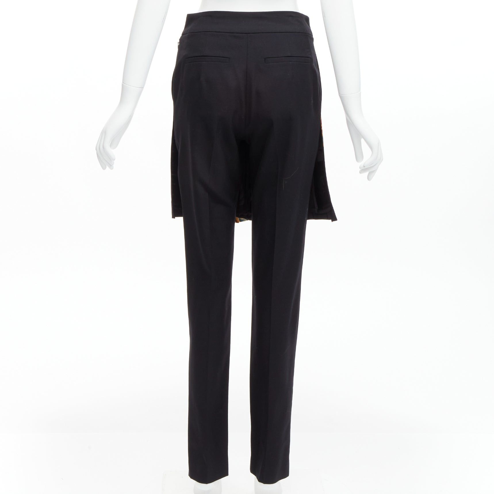Dries Van Noten new DRIES VAN NOTEN 2012 Runway Yellow chinese dragon print pleated kilt layered trousers FR36 S Size 27" / US 4 / IT 40 - 5 Thumbnail