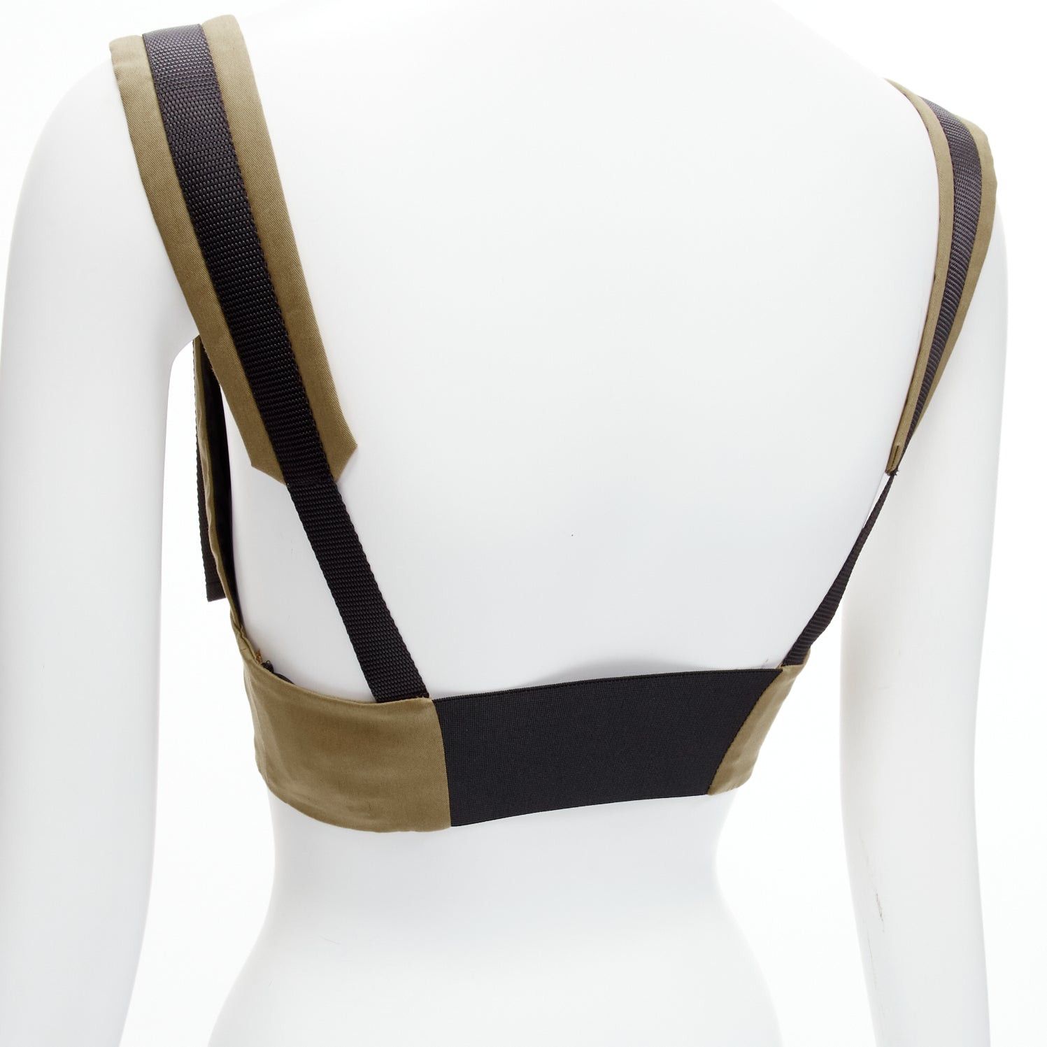 Prada PRADA 2021 orange zip khaki green technical strap bra top IT40 S Size S / US 4 / IT 40 - 7 Thumbnail