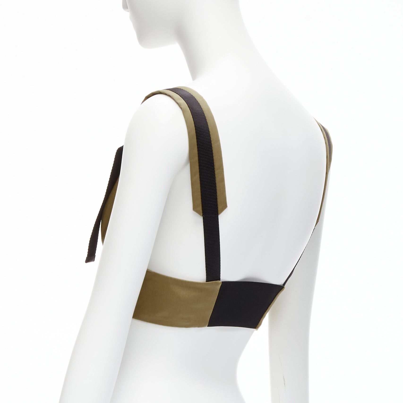 Prada PRADA 2021 orange zip khaki green technical strap bra top IT40 S Size S / US 4 / IT 40 - 6 Thumbnail