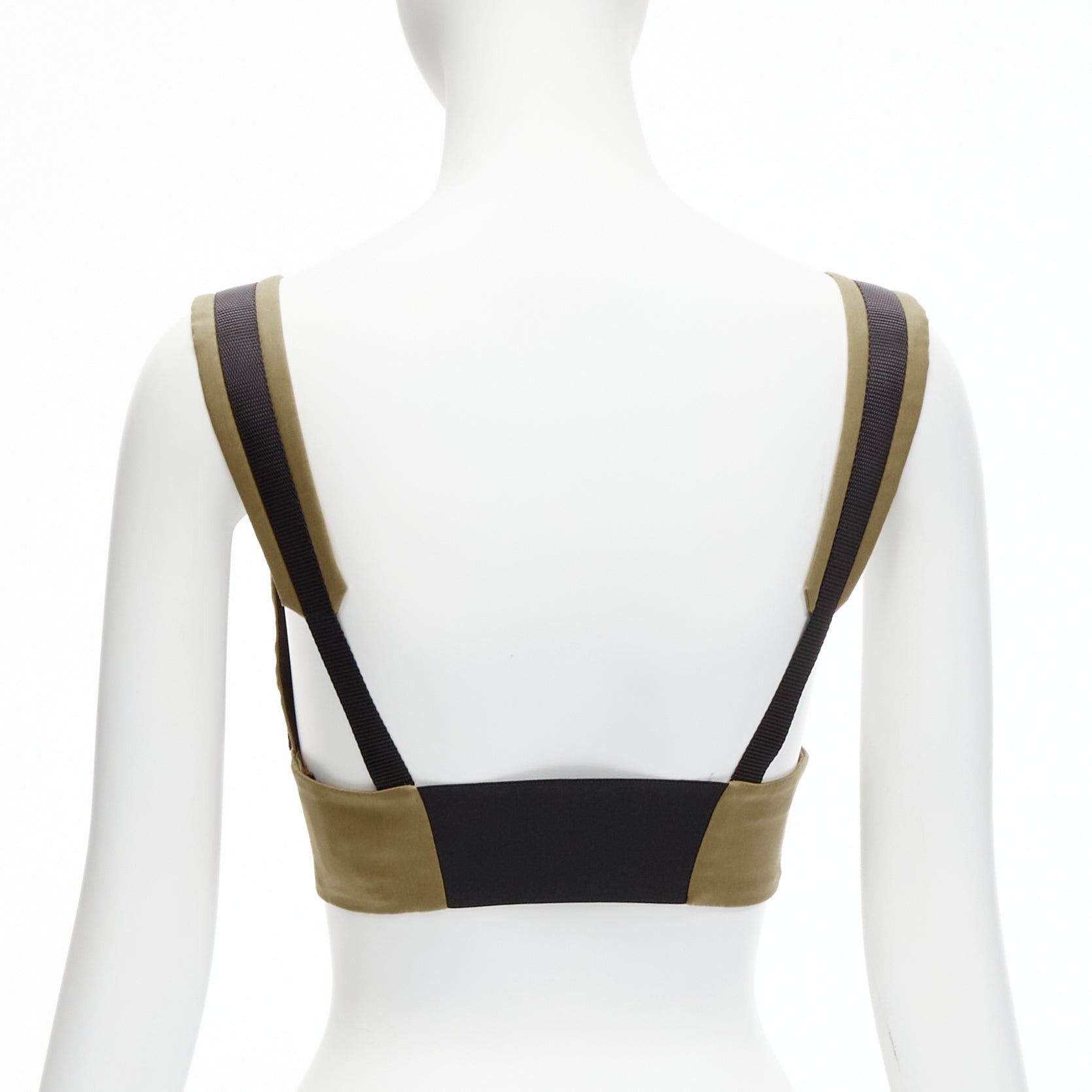 Prada new PRADA 2021 orange zip khaki green technical strap bra top IT40 S Size S / US 4 / IT 40 - 5 Thumbnail
