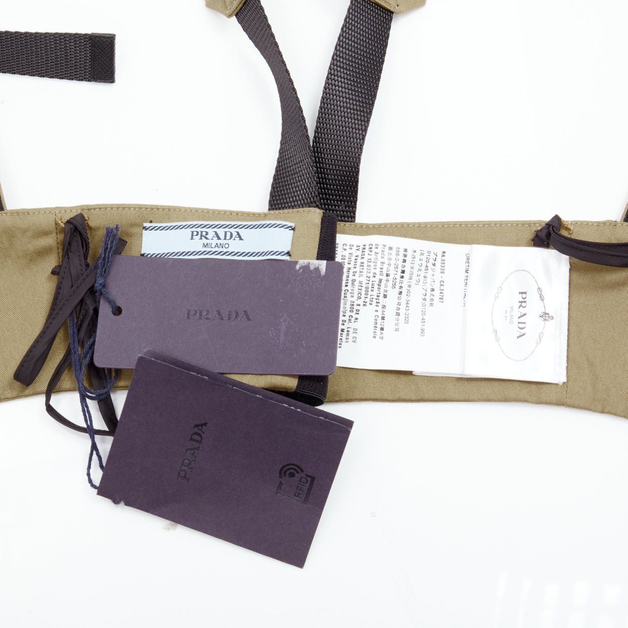 Prada new PRADA 2021 orange zip khaki green technical strap bra top IT40 S Size S / US 4 / IT 40 - 8 Thumbnail