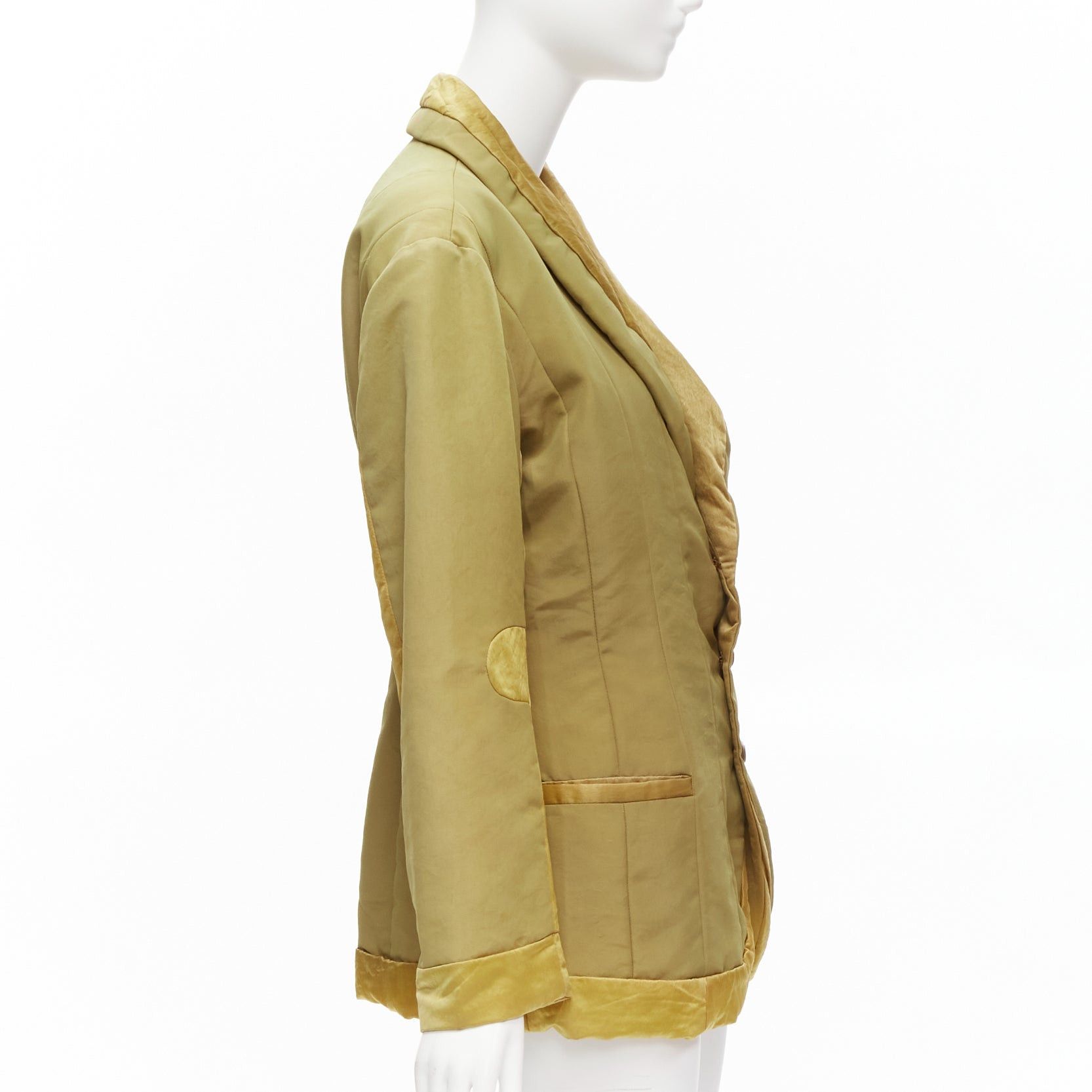 Issey Miyake ISSEY MIYAKE Vintage 1980s khaki brown contrast 3D cut collar patch insert jacket M Size M / US 6-8 / IT 42-44 - 4 Thumbnail