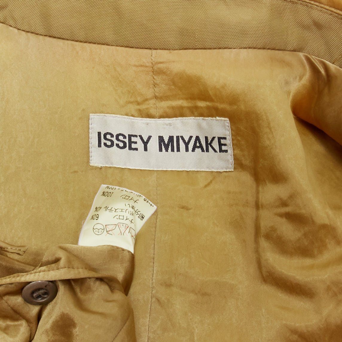 Issey Miyake ISSEY MIYAKE Vintage 1980s khaki brown contrast 3D cut collar patch insert jacket M Size M / US 6-8 / IT 42-44 - 8 Thumbnail