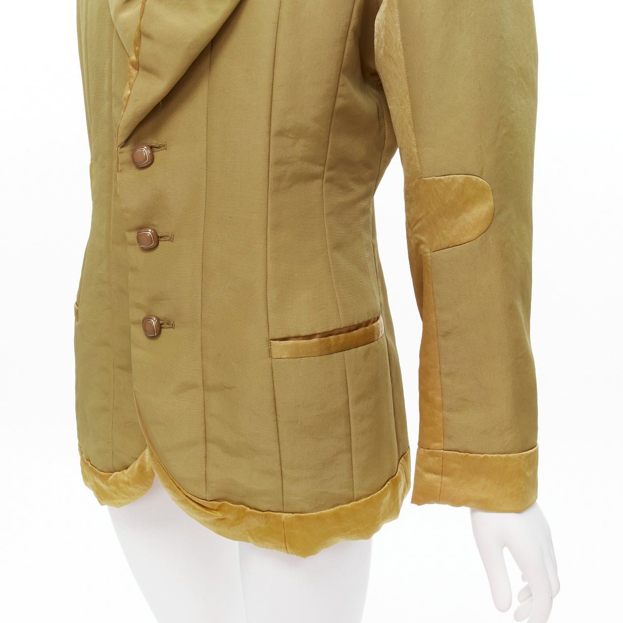 Issey Miyake ISSEY MIYAKE Vintage 1980s khaki brown contrast 3D cut collar patch insert jacket M Size M / US 6-8 / IT 42-44 - 7 Thumbnail