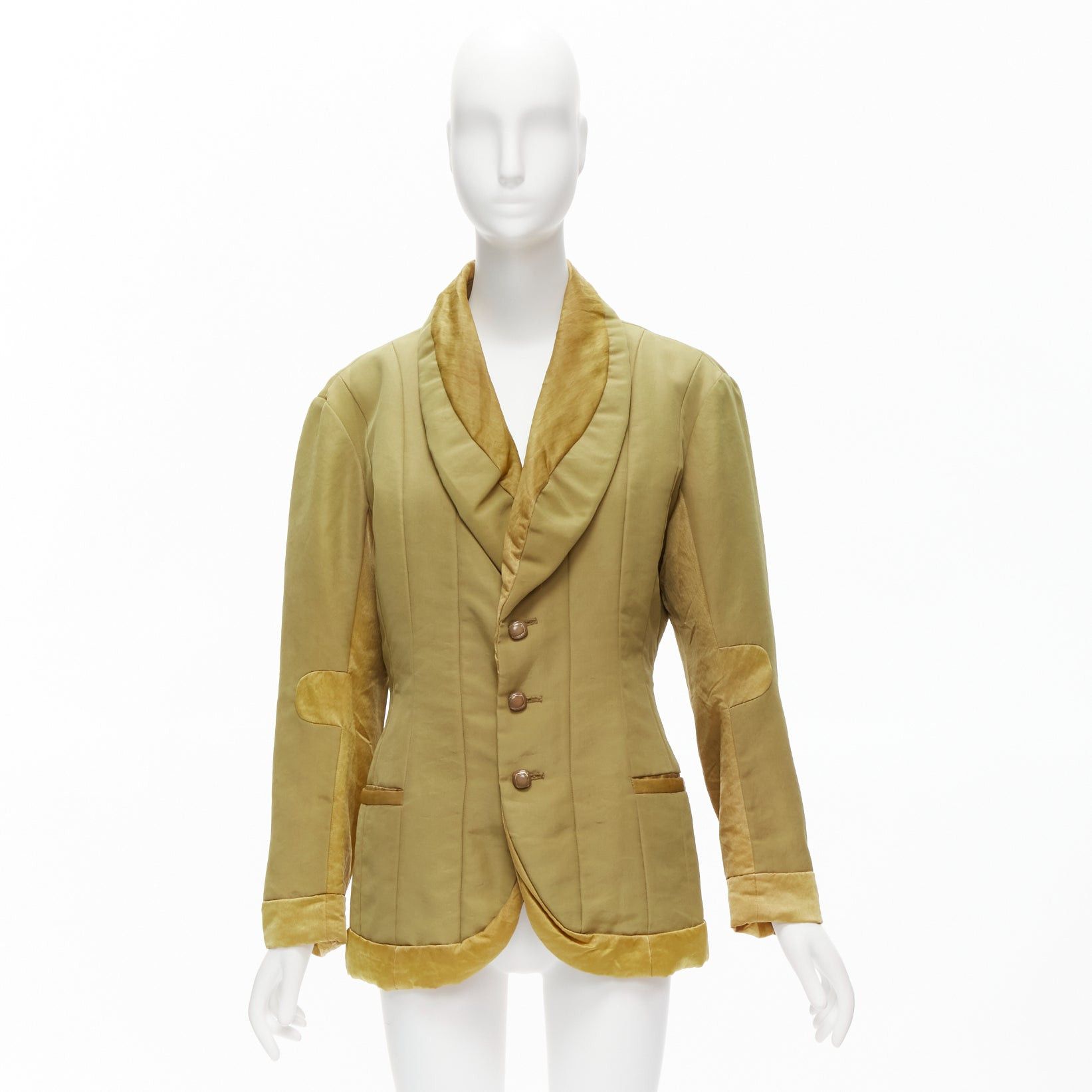 Issey Miyake ISSEY MIYAKE Vintage 1980s khaki brown contrast 3D cut collar patch insert jacket M Size M / US 6-8 / IT 42-44 - 9 Thumbnail