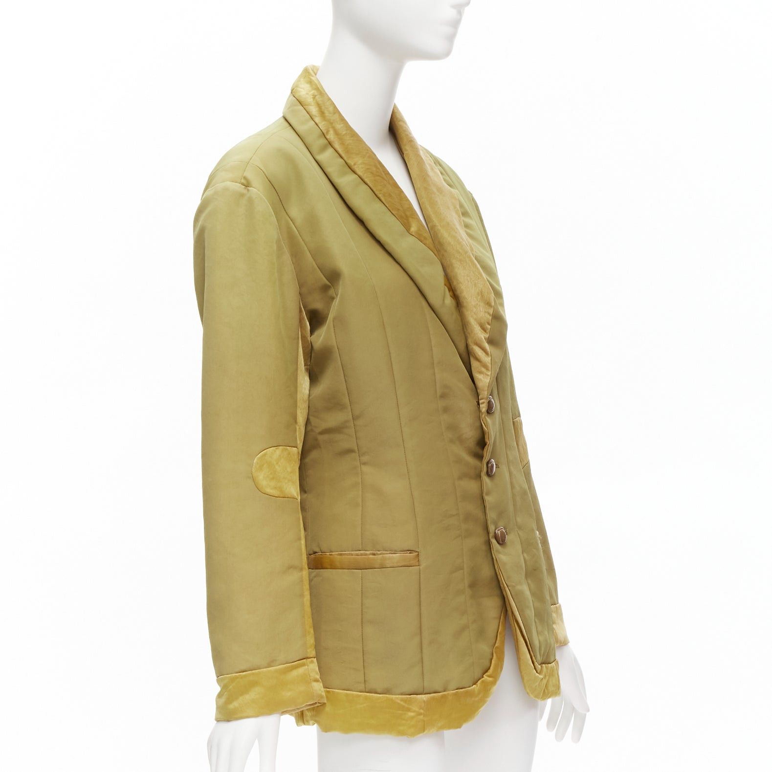 Issey Miyake ISSEY MIYAKE Vintage 1980s khaki brown contrast 3D cut collar patch insert jacket M Size M / US 6-8 / IT 42-44 - 3 Thumbnail