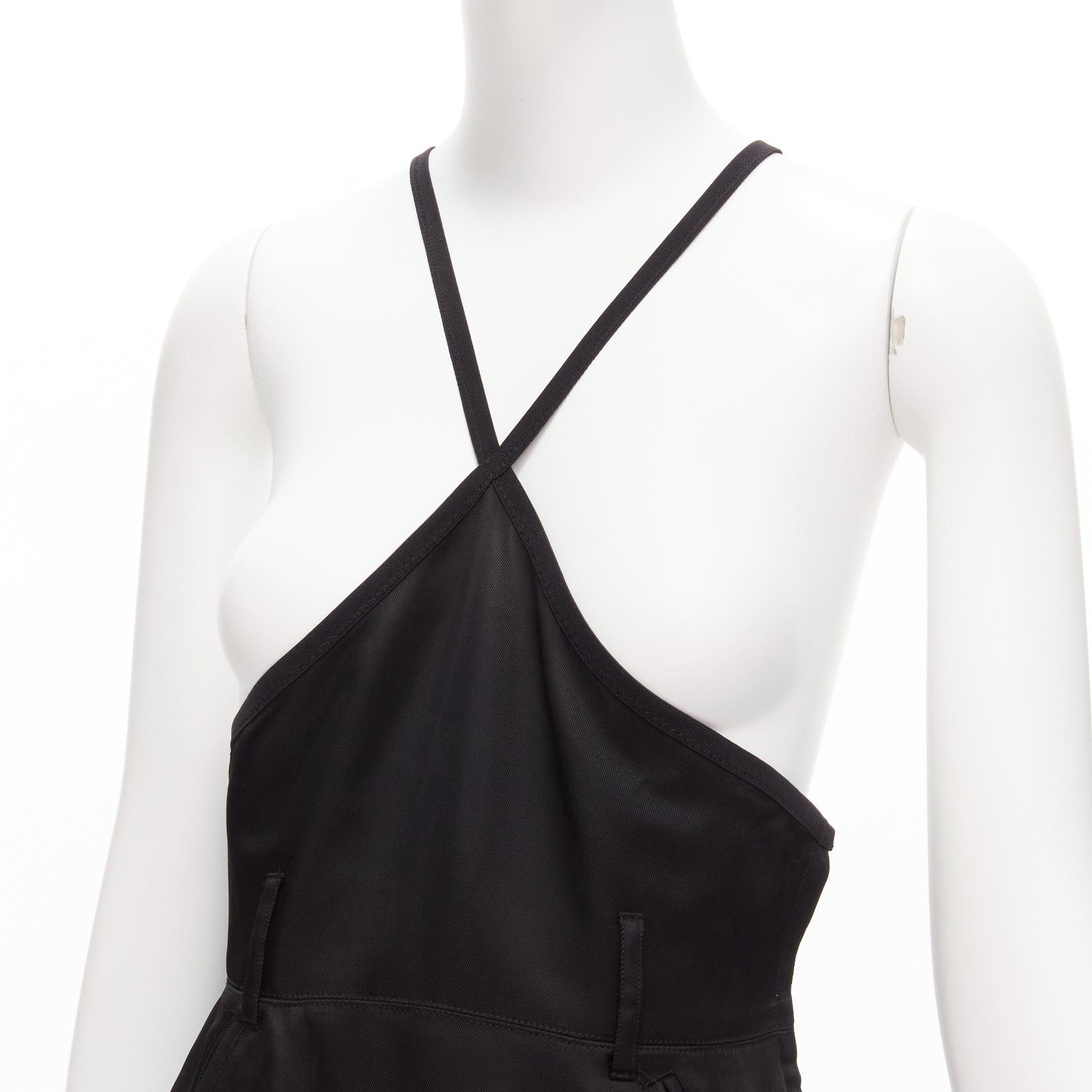 Jean Paul Gaultier JEAN PAUL GAULTIER FEMME Vintage black silk twill cross strap dungaree dress FR40 L Size S / US 4 / IT 40 - 7 Thumbnail