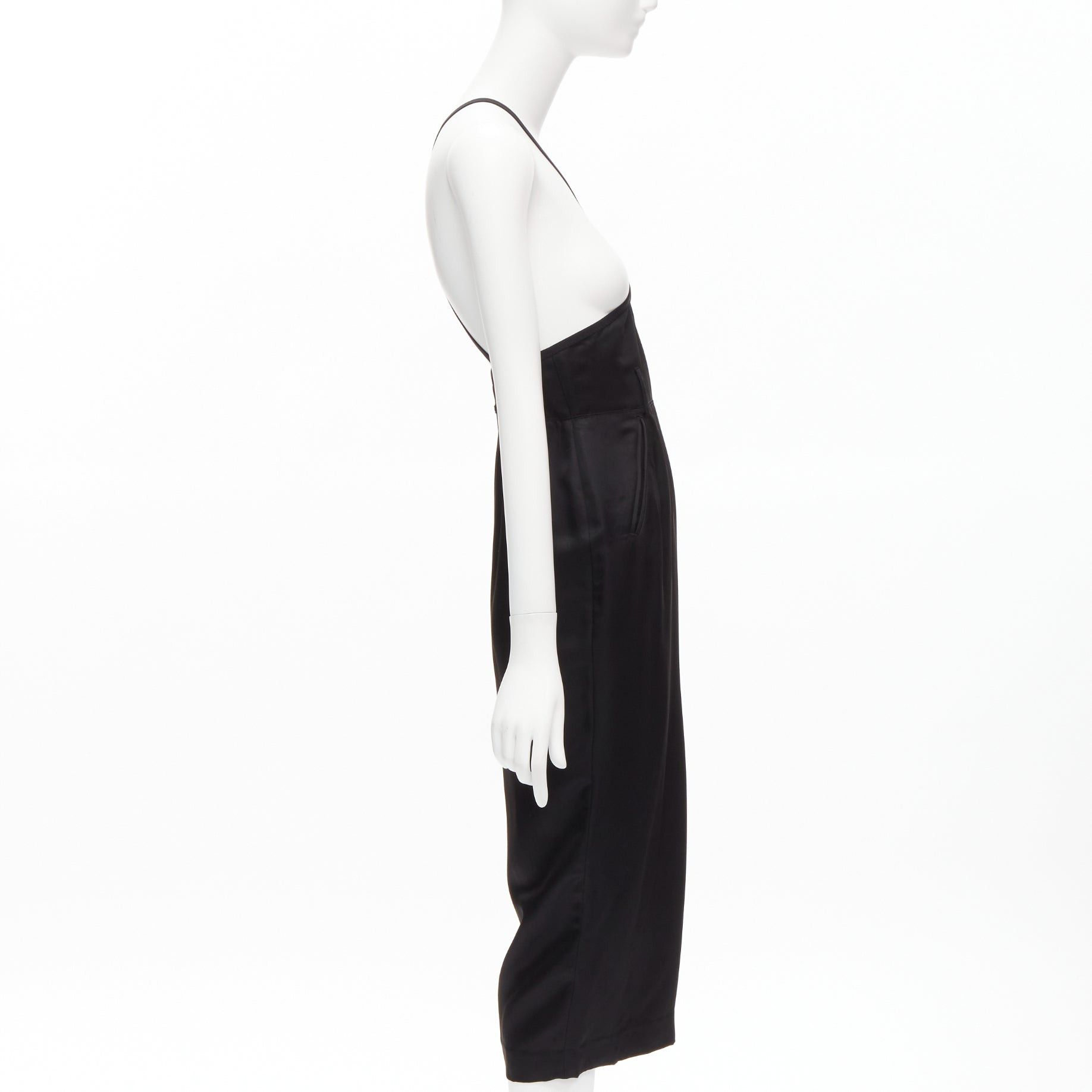 Jean Paul Gaultier JEAN PAUL GAULTIER FEMME Vintage black silk twill cross strap dungaree dress FR40 L Size S / US 4 / IT 40 - 4 Thumbnail