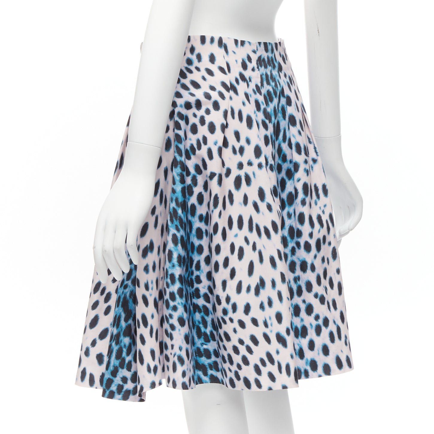 Dior CHRISTIAN DIOR Vintage pink blue ombre leopard print A-line skirt FR42 XL Size 32" / US 10 / IT 46 - 6 Thumbnail