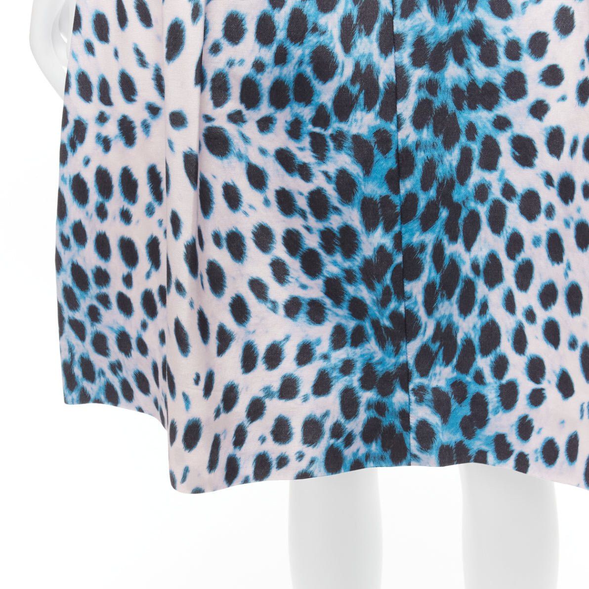 Dior CHRISTIAN DIOR Vintage pink blue ombre leopard print A-line skirt FR42 XL Size 32" / US 10 / IT 46 - 2 Thumbnail