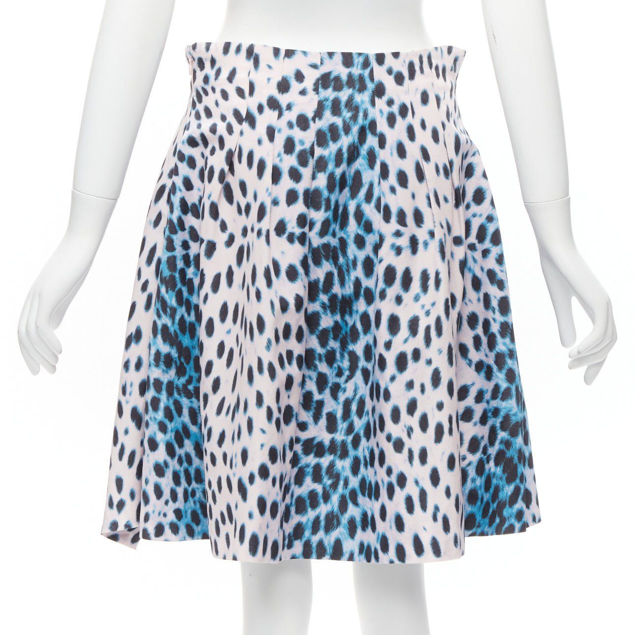 Dior CHRISTIAN DIOR Vintage pink blue ombre leopard print A-line skirt FR42 XL Size 32" / US 10 / IT 46 - 5 Thumbnail