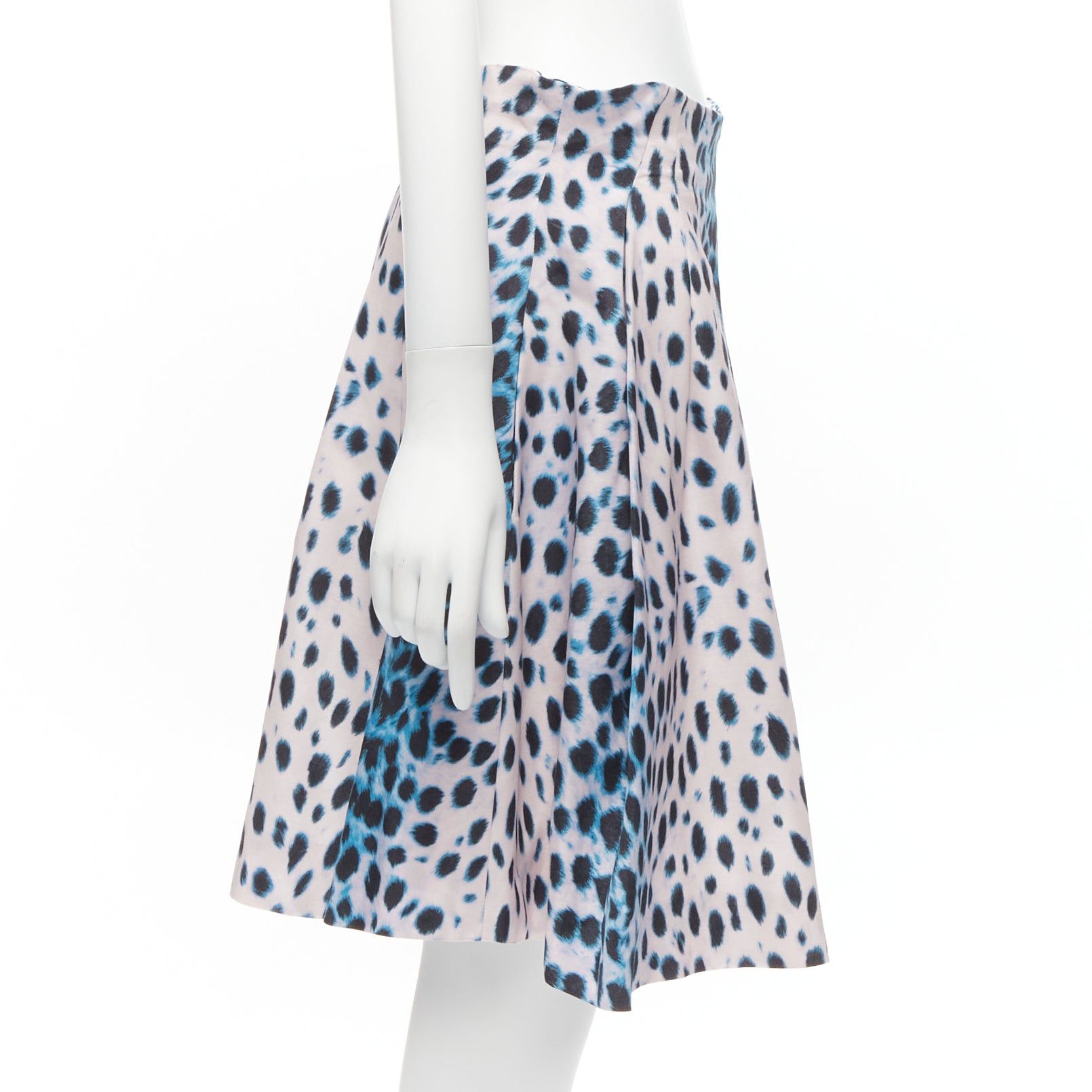 Dior CHRISTIAN DIOR Vintage pink blue ombre leopard print A-line skirt FR42 XL Size 32" / US 10 / IT 46 - 4 Thumbnail