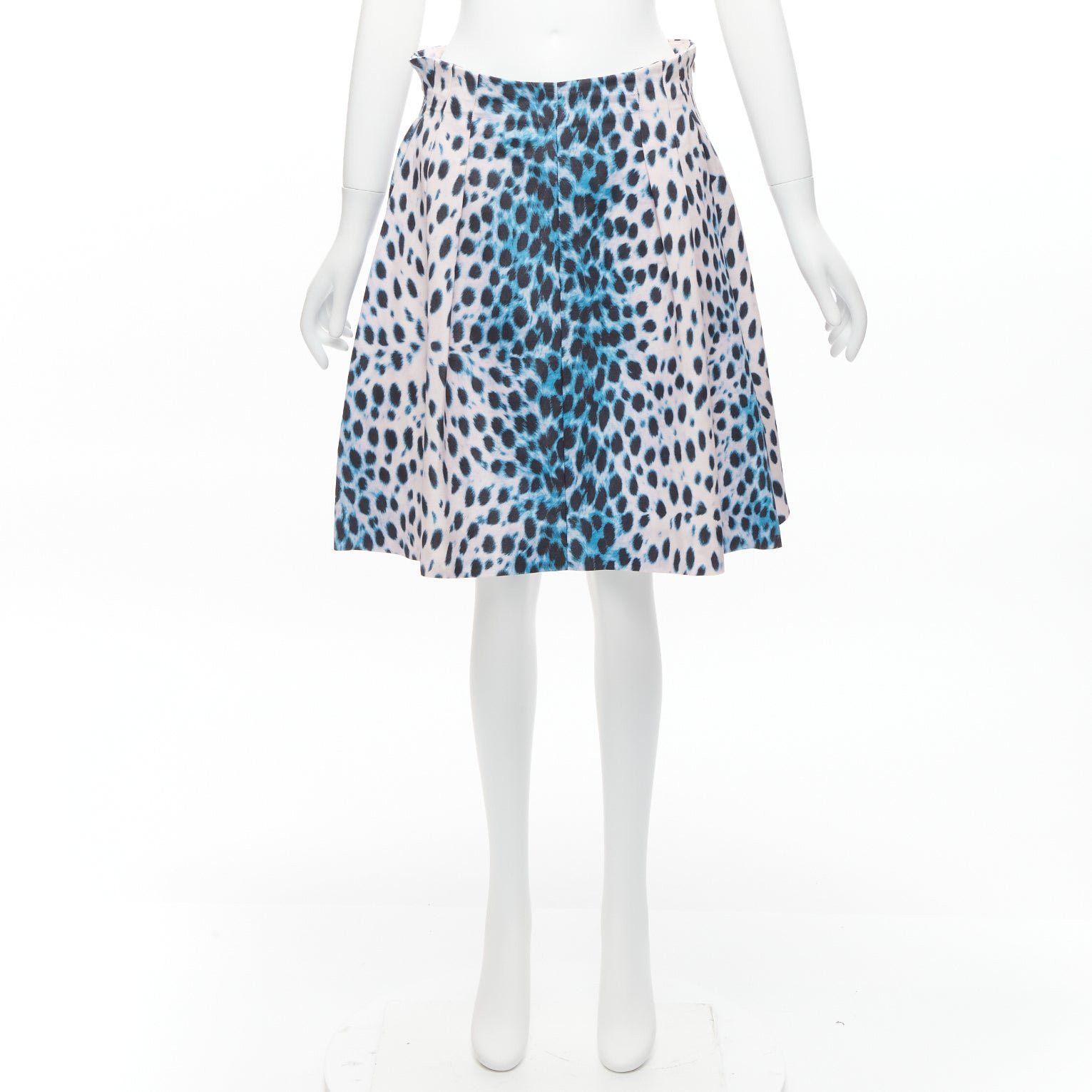 Dior CHRISTIAN DIOR Vintage pink blue ombre leopard print A-line skirt FR42 XL Size 32" / US 10 / IT 46 - 9 Thumbnail