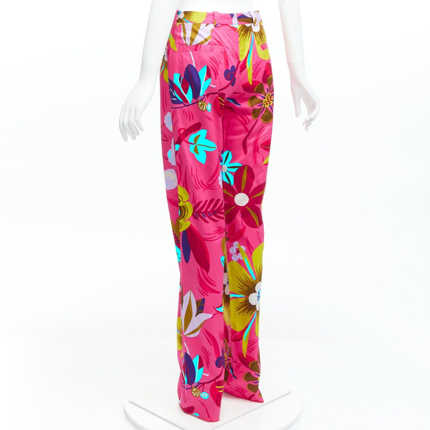 Gucci new GUCCI 1999 Tom Ford Vintage pink tropical floral straight pants IT40 S Size 27" / US 4 / IT 40 - 6 Thumbnail