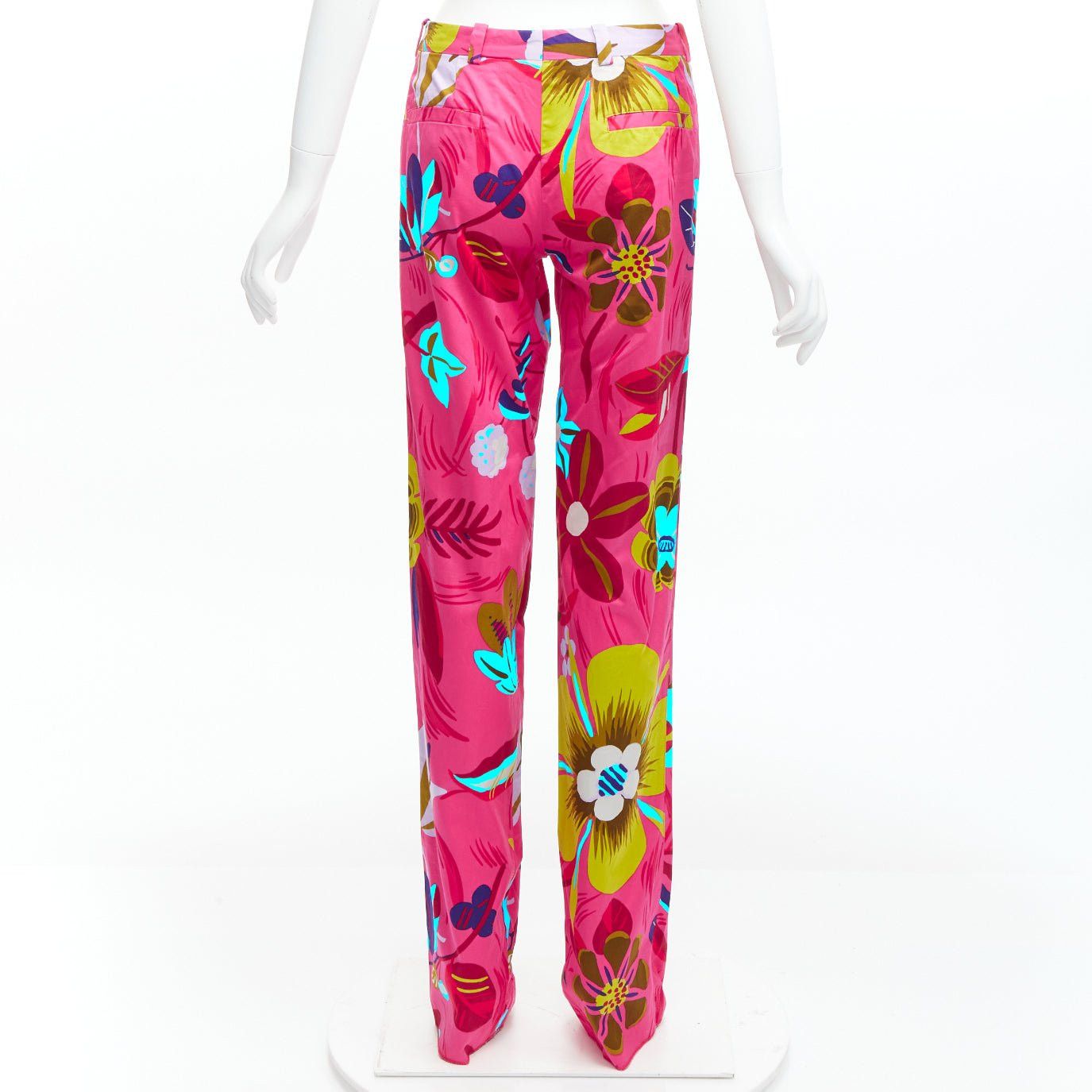 Gucci new GUCCI 1999 Tom Ford Vintage pink tropical floral straight pants IT40 S Size 27" / US 4 / IT 40 - 5 Thumbnail