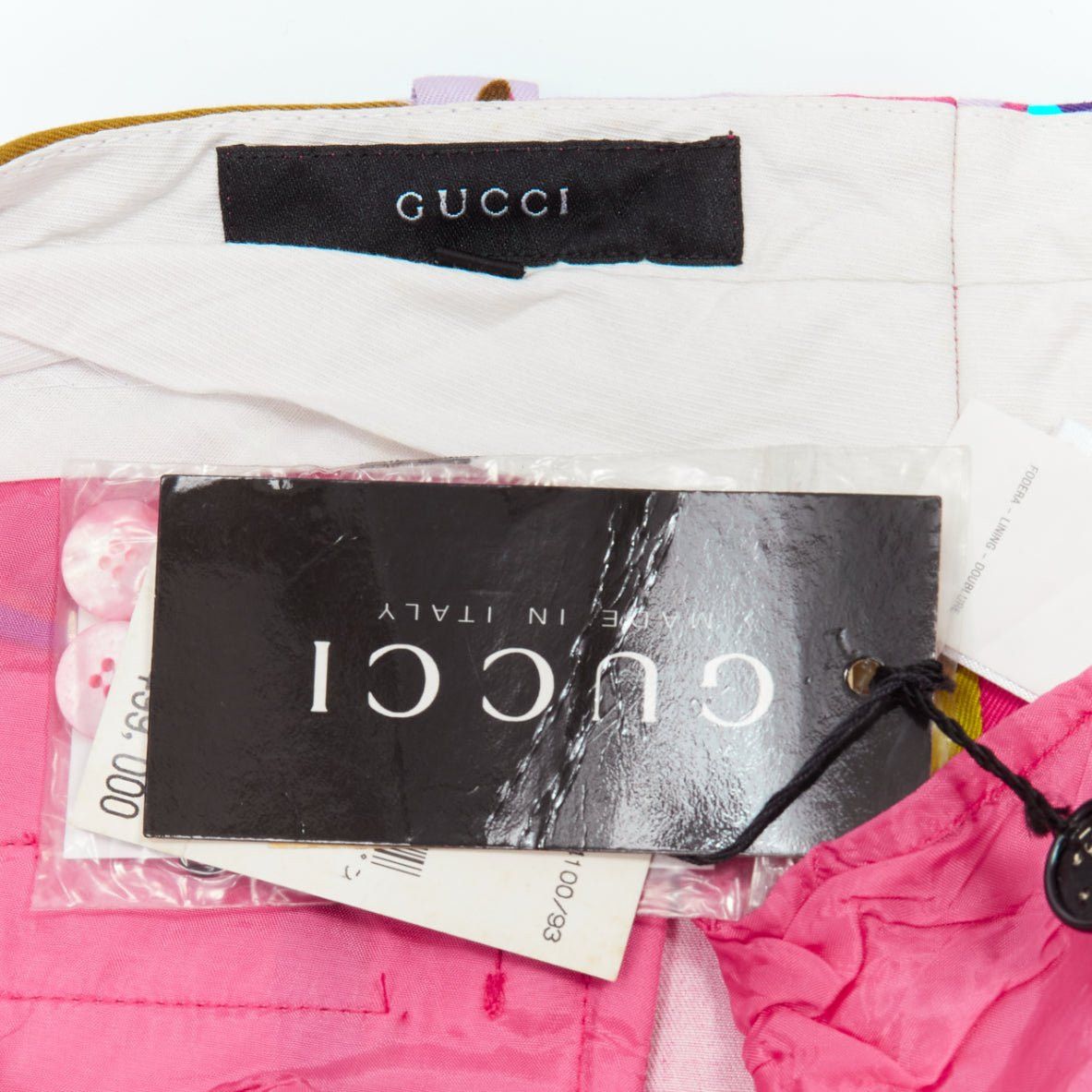 Gucci new GUCCI 1999 Tom Ford Vintage pink tropical floral straight pants IT40 S Size 27" / US 4 / IT 40 - 8 Thumbnail