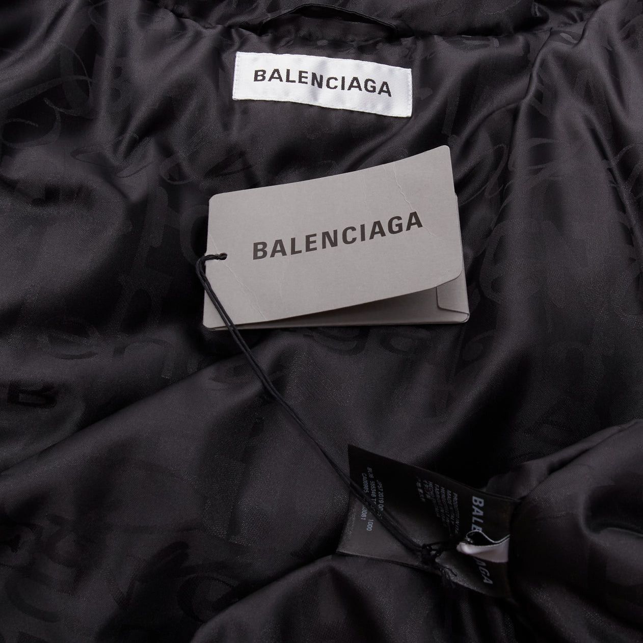 Balenciaga new BALENCIAGA 2019 black all logo jacquard Swing hooded quilted puffer coat FR36 S Size S / US 4 / IT 40 - 11 Thumbnail