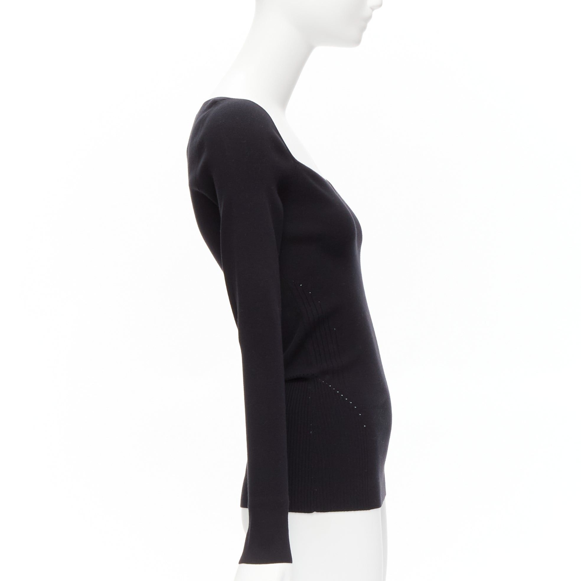 Balenciaga new BALENCIAGA Demna black modal knit sweetheart neckline knitted top FR40 L Size M / US 6-8 / IT 42-44 - 4 Thumbnail
