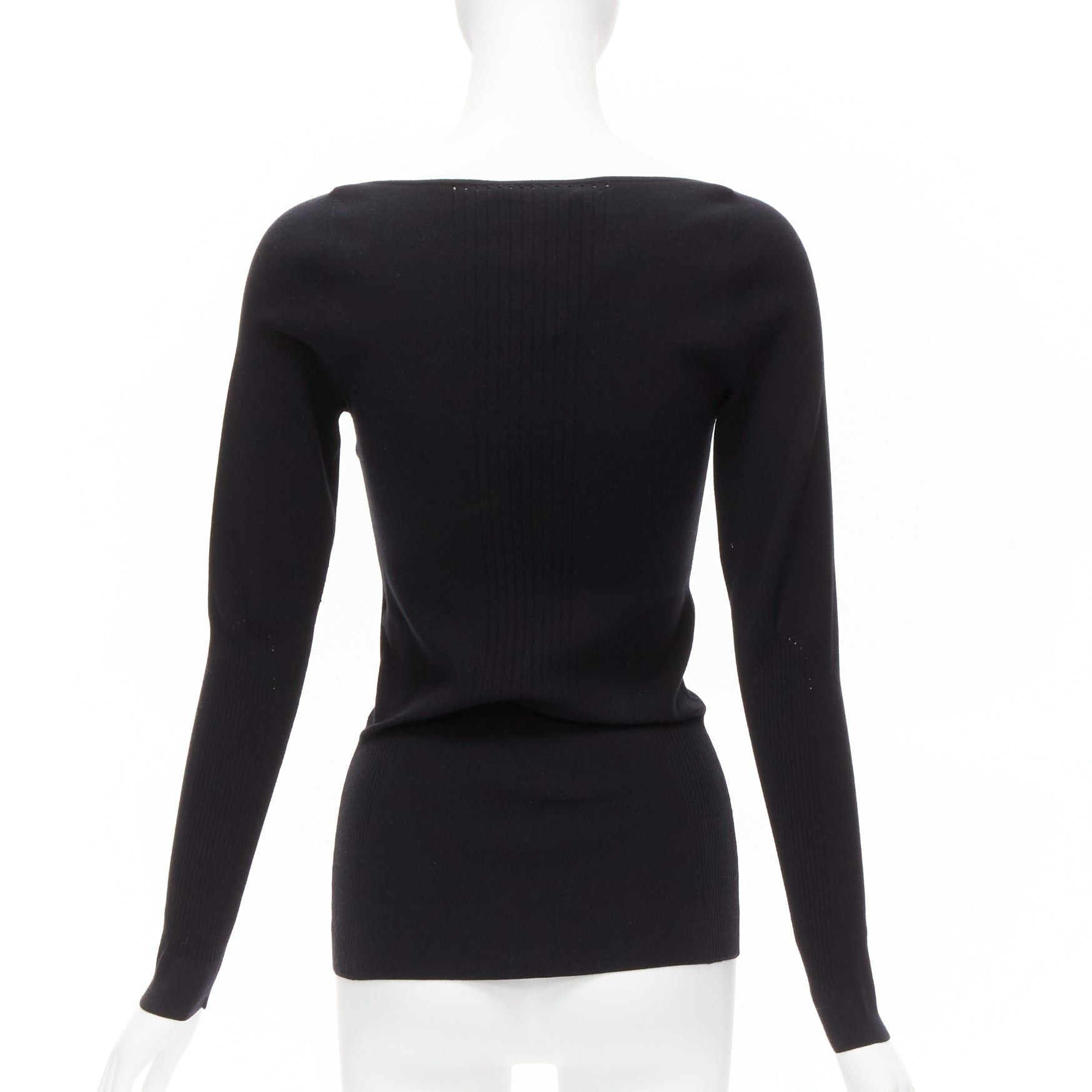 Balenciaga new BALENCIAGA Demna black modal knit sweetheart neckline knitted top FR40 L Size M / US 6-8 / IT 42-44 - 5 Thumbnail