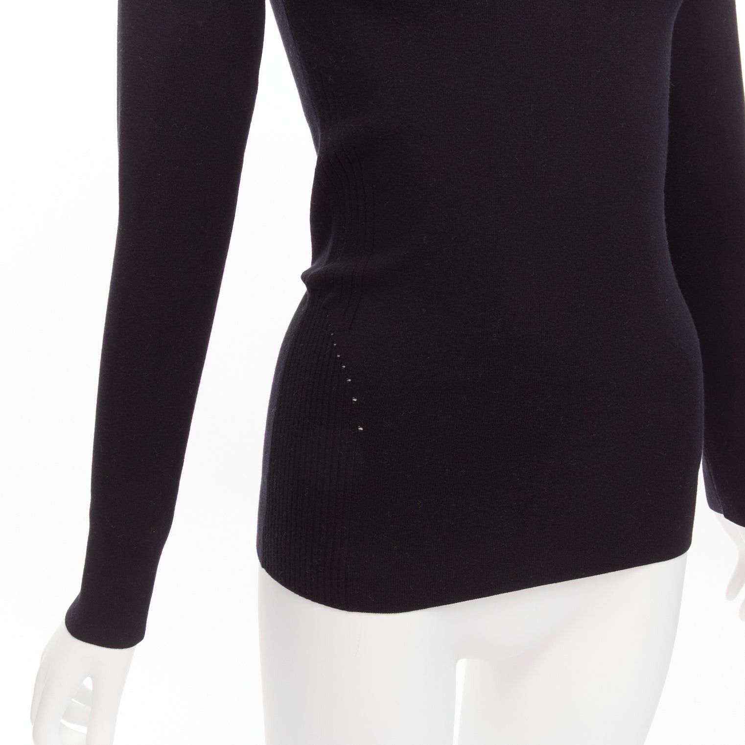 Balenciaga new BALENCIAGA Demna black modal knit sweetheart neckline knitted top FR40 L Size M / US 6-8 / IT 42-44 - 7 Thumbnail