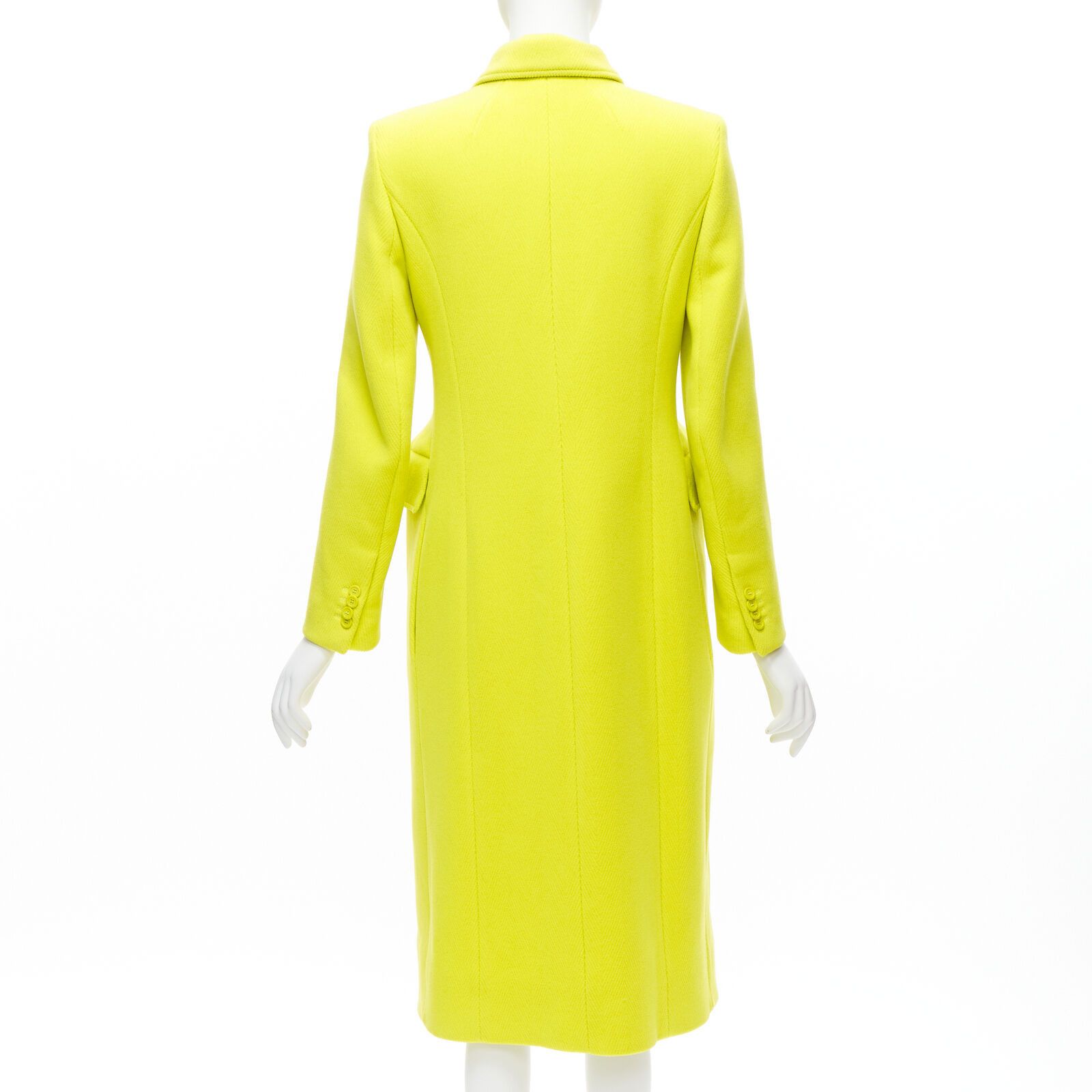 Balenciaga new BALENCIAGA Hourglass bright yellow wool double breasted peplum coat FR34 XS Size XS / US 0-2 / IT 36-38 - 5 Thumbnail