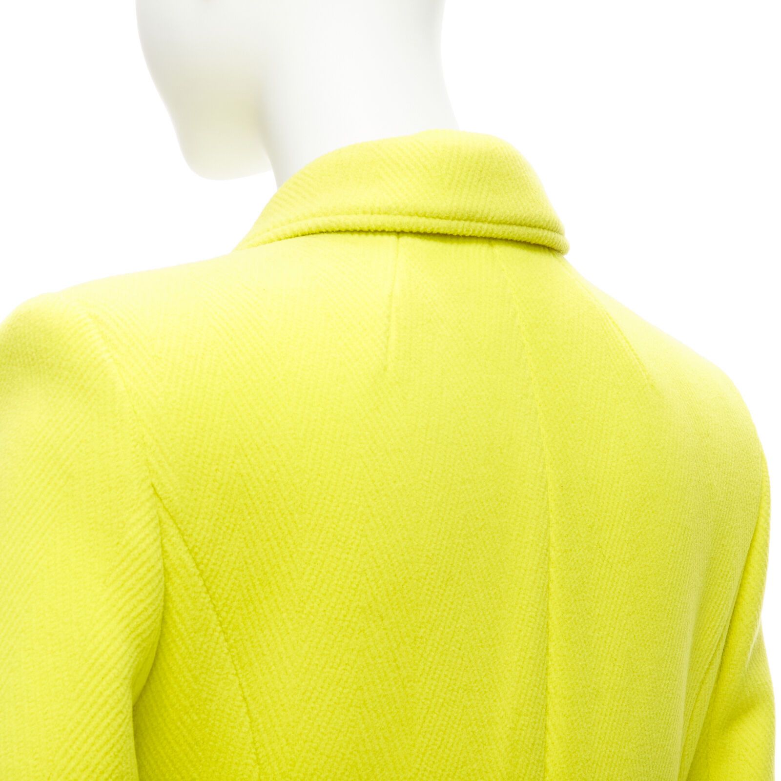 Balenciaga new BALENCIAGA Hourglass bright yellow wool double breasted peplum coat FR34 XS Size XS / US 0-2 / IT 36-38 - 8 Thumbnail