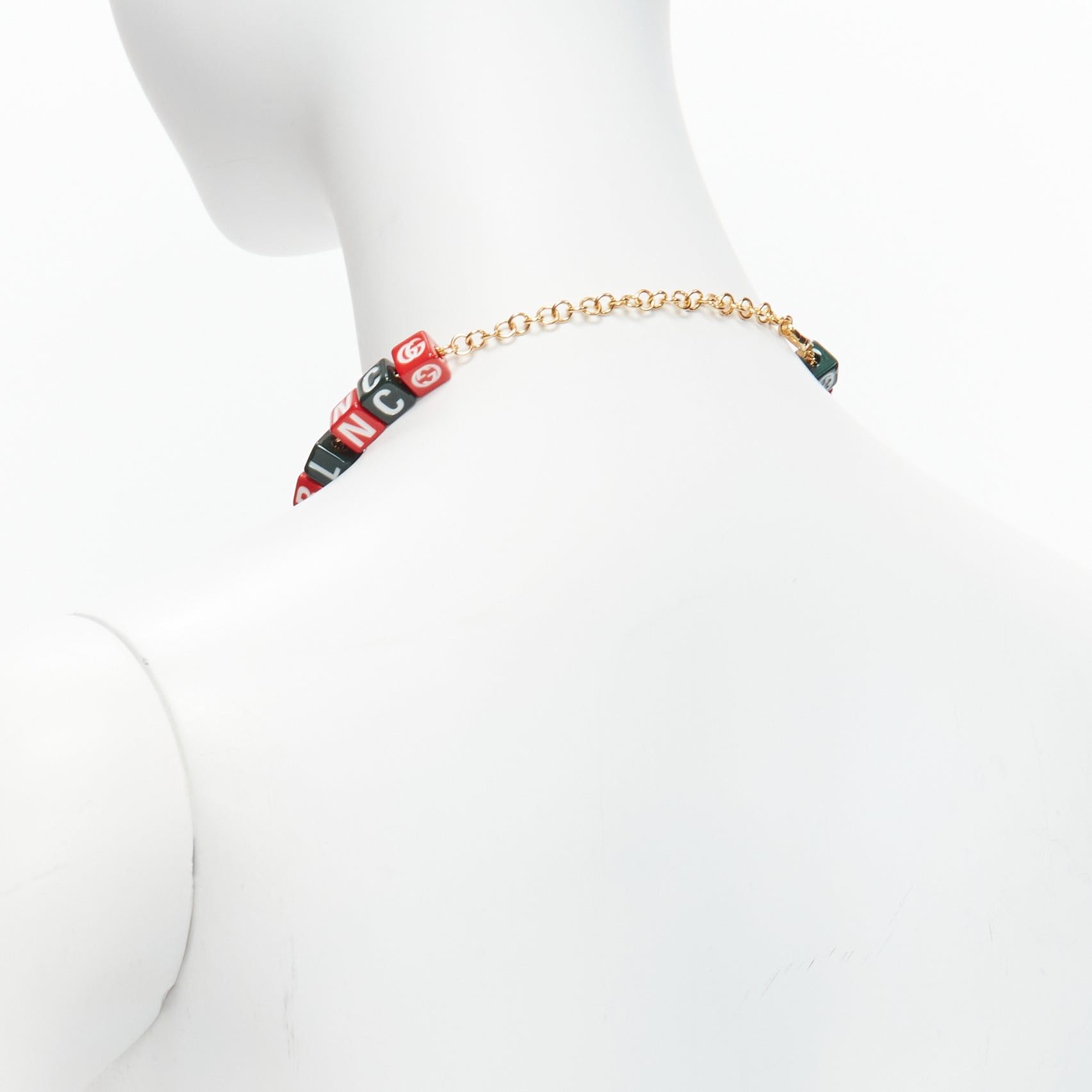 Gucci new GUCCI BALENCIAGA 2021 Hacker Project Symbols red green cubes short necklace Size ONE SIZE - 6 Thumbnail