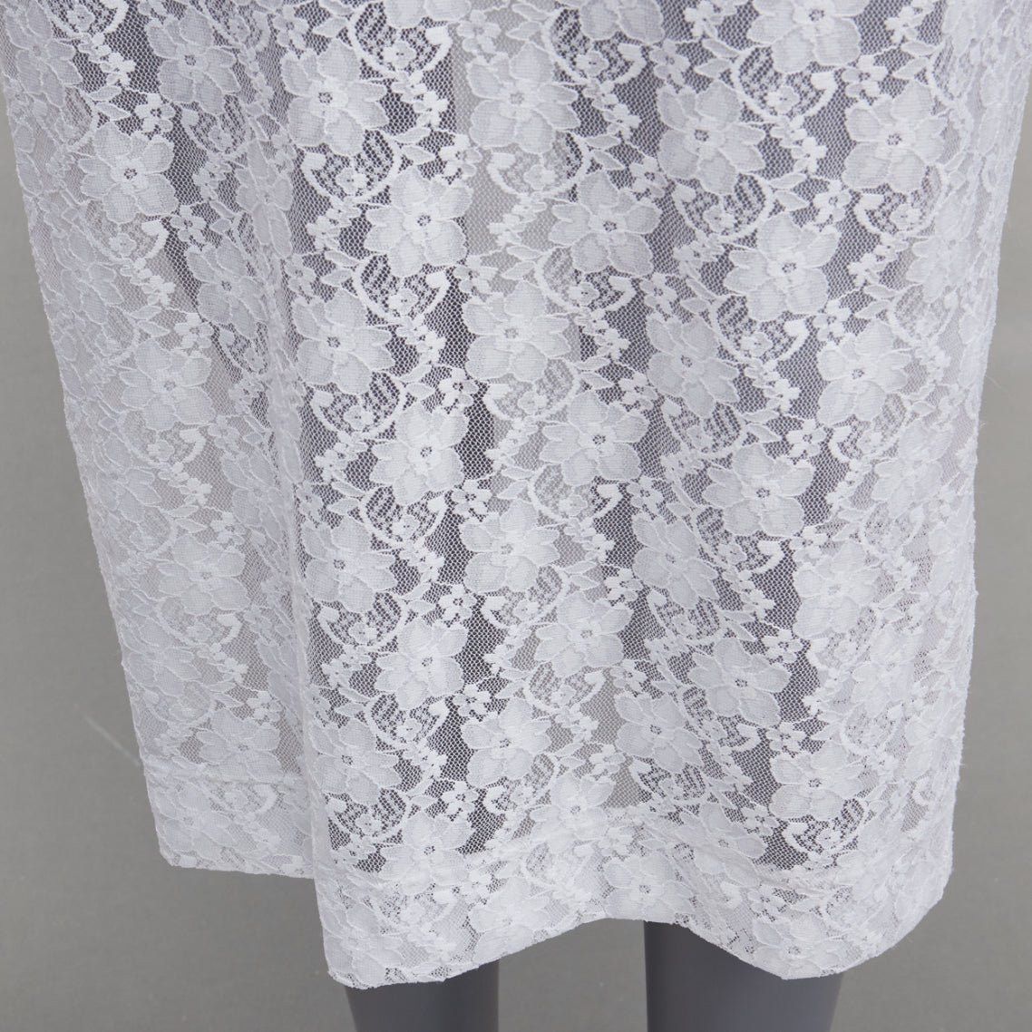 Christopher Kane CHRISTOPHER KANE 2019 Runway black crystal off shoulder collar white sheer lace dress IT38 XS Size XS / US 0-2 / IT 36-38 - 7 Thumbnail