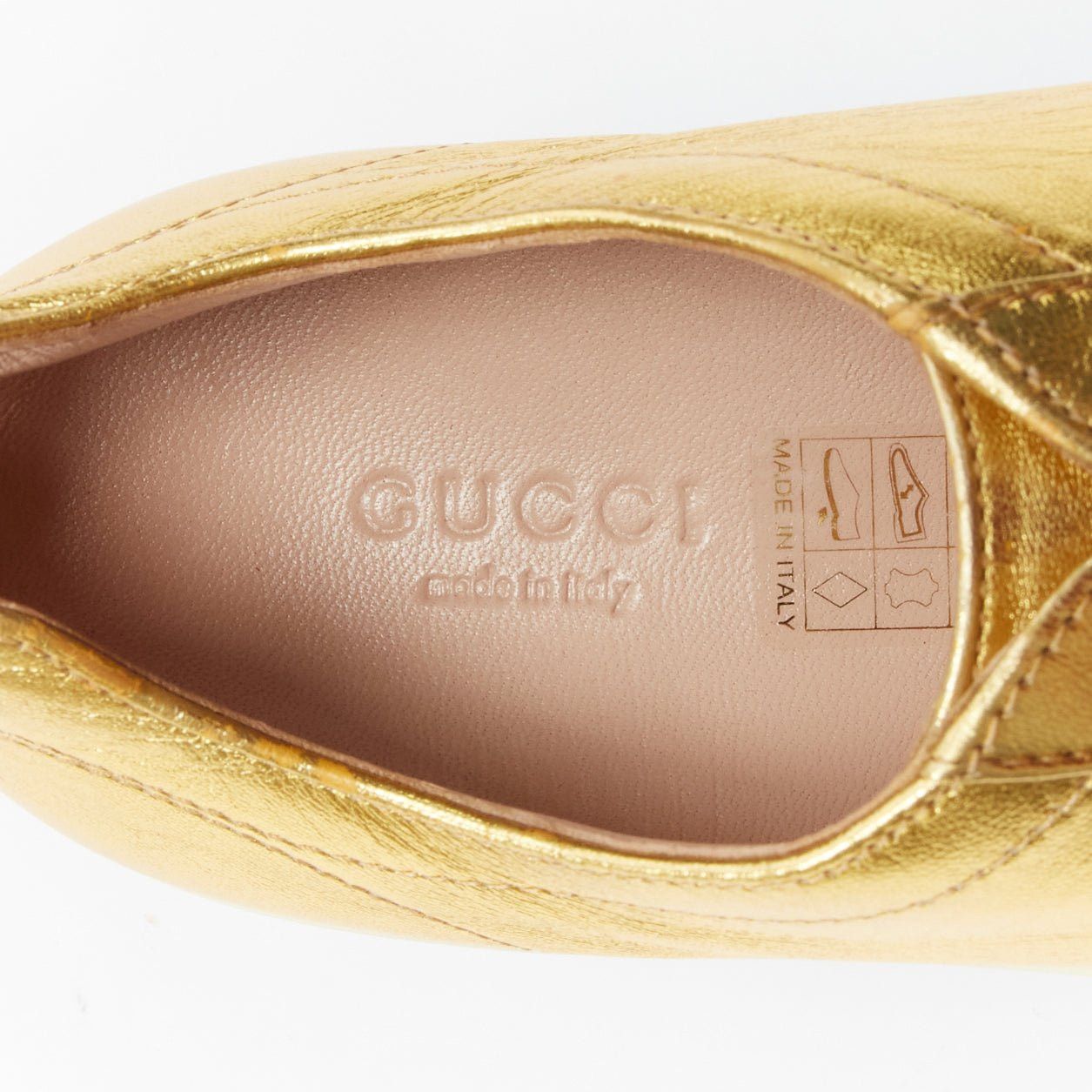 Gucci GUCCI Alessandro Michele Peggy rainbow gold web platform sneakers EU37.5 Size US 7.5 / IT 37.5 - 9 Thumbnail