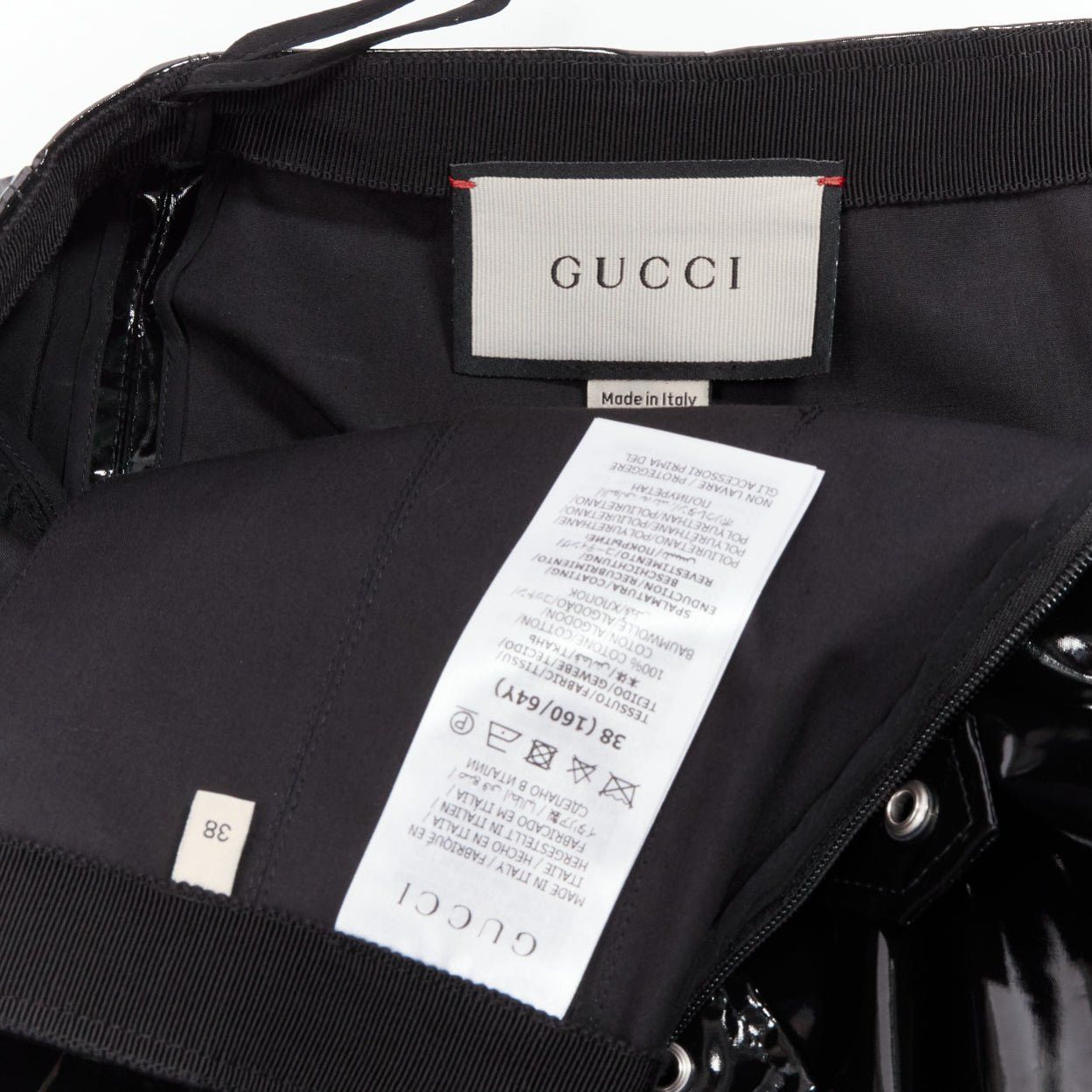 Gucci GUCCI black 100% coated cotton vinyl silver buckle punk kilt pleated skirt IT38 XS Size 26" / US 2 / IT 38 - 8 Thumbnail