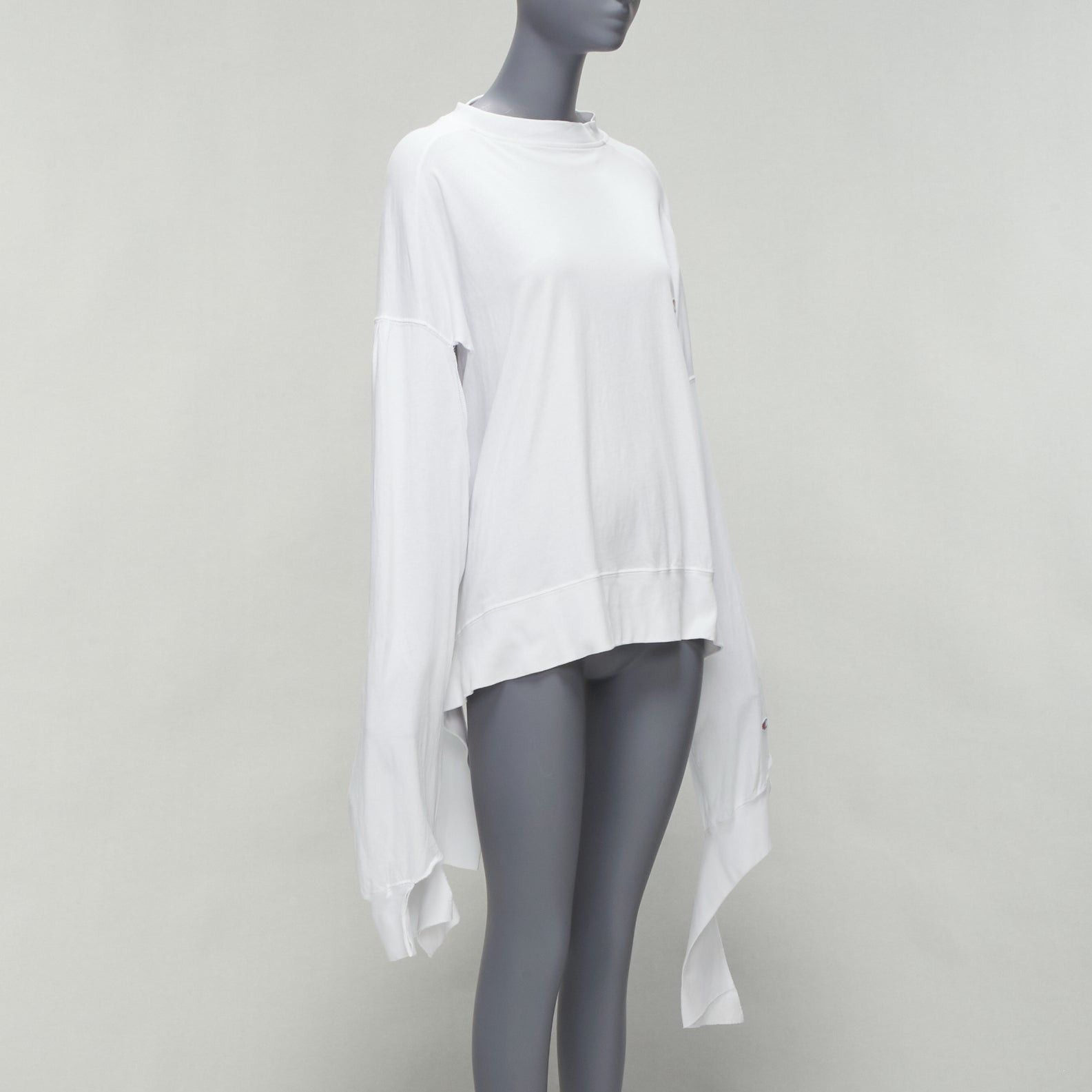 Vetements VETEMENTS CHAMPION white logo tape deconstructed cut out sleeve sweater S Size S / US 4 / IT 40 - 3 Thumbnail