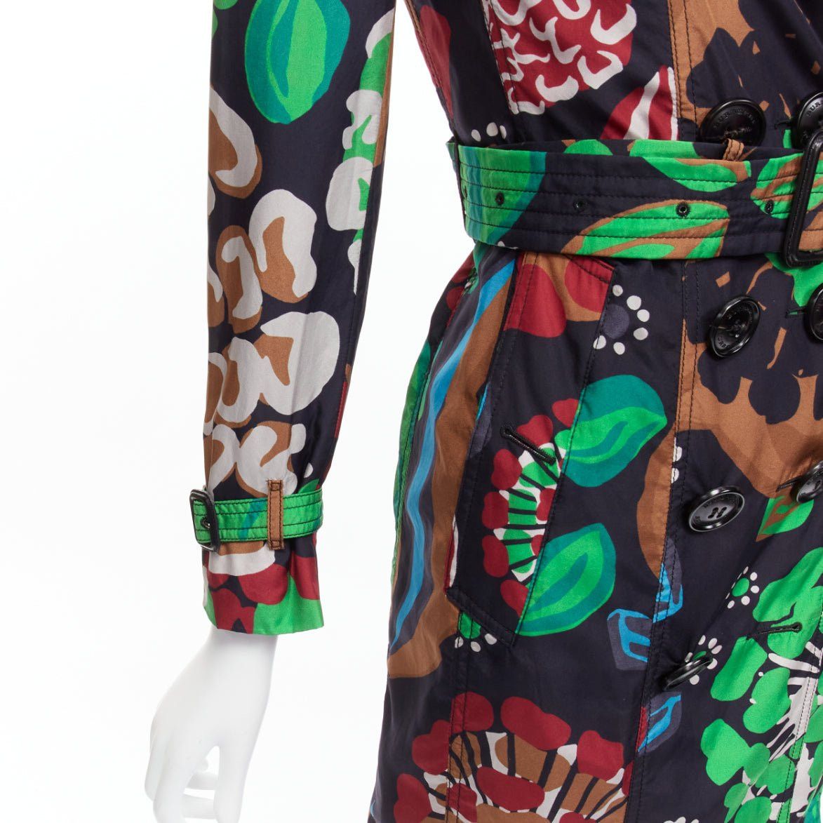 Burberry BURBERRY PRORSUM Runway 100% silk tropical floral print belted trench coat UK2 XXS Size XXS / US 00 / IT 34 - 8 Thumbnail