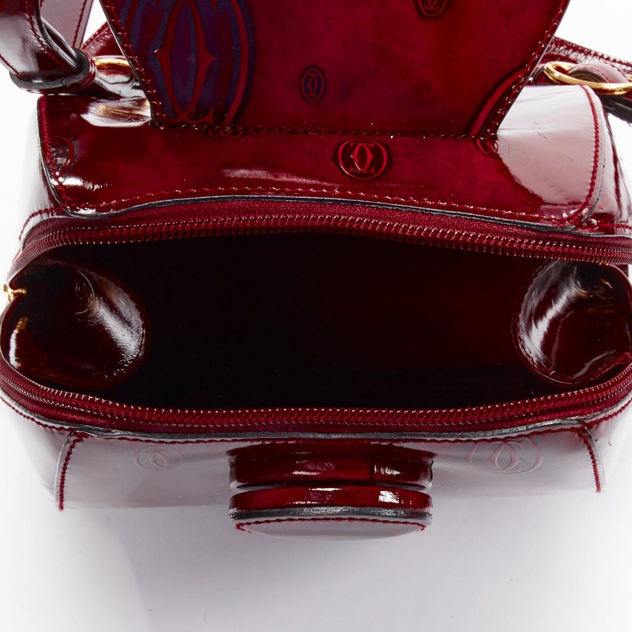 Cartier CARTIER Happy Birthday Bordeaux red hard calfskin logo boxy backpack Size ONE SIZE - 8 Thumbnail
