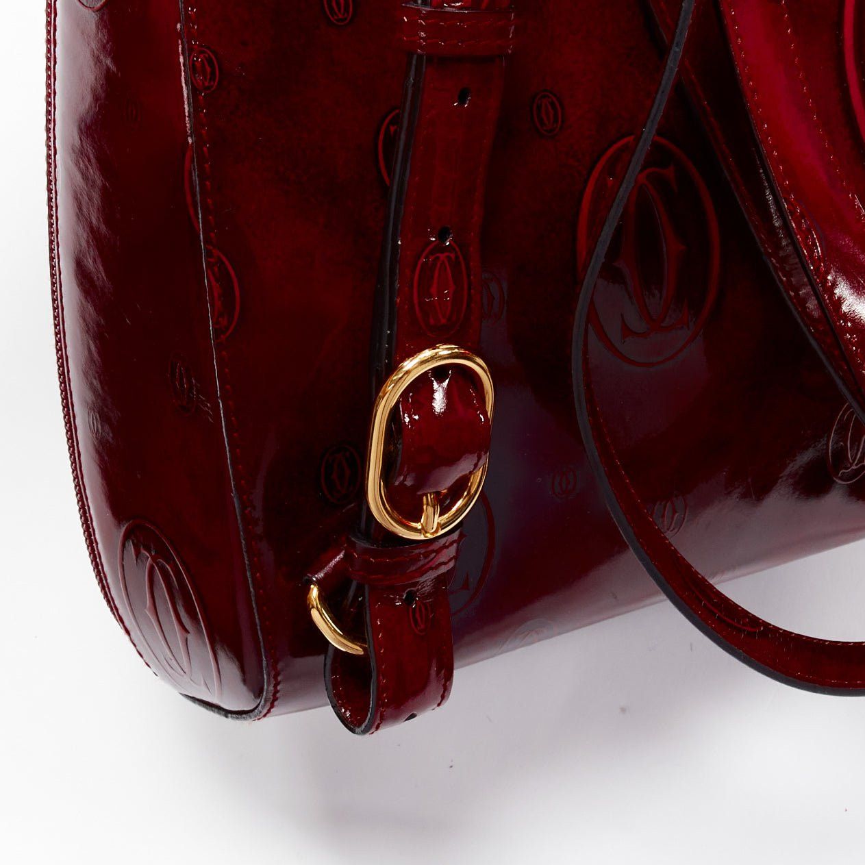Cartier CARTIER Happy Birthday Bordeaux red hard calfskin logo boxy backpack Size ONE SIZE - 7 Thumbnail