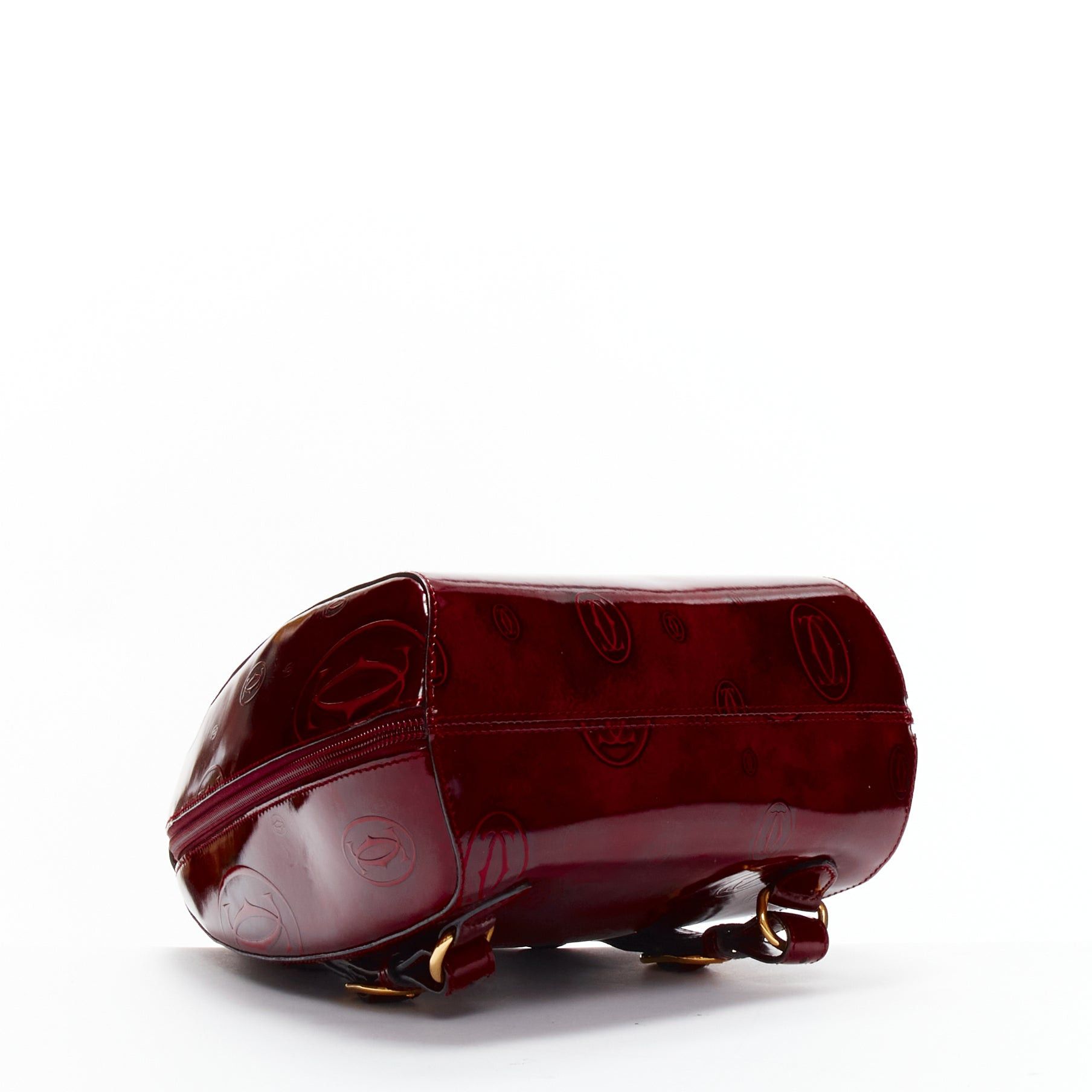 Cartier CARTIER Happy Birthday Bordeaux red hard calfskin logo boxy backpack Size ONE SIZE - 5 Thumbnail