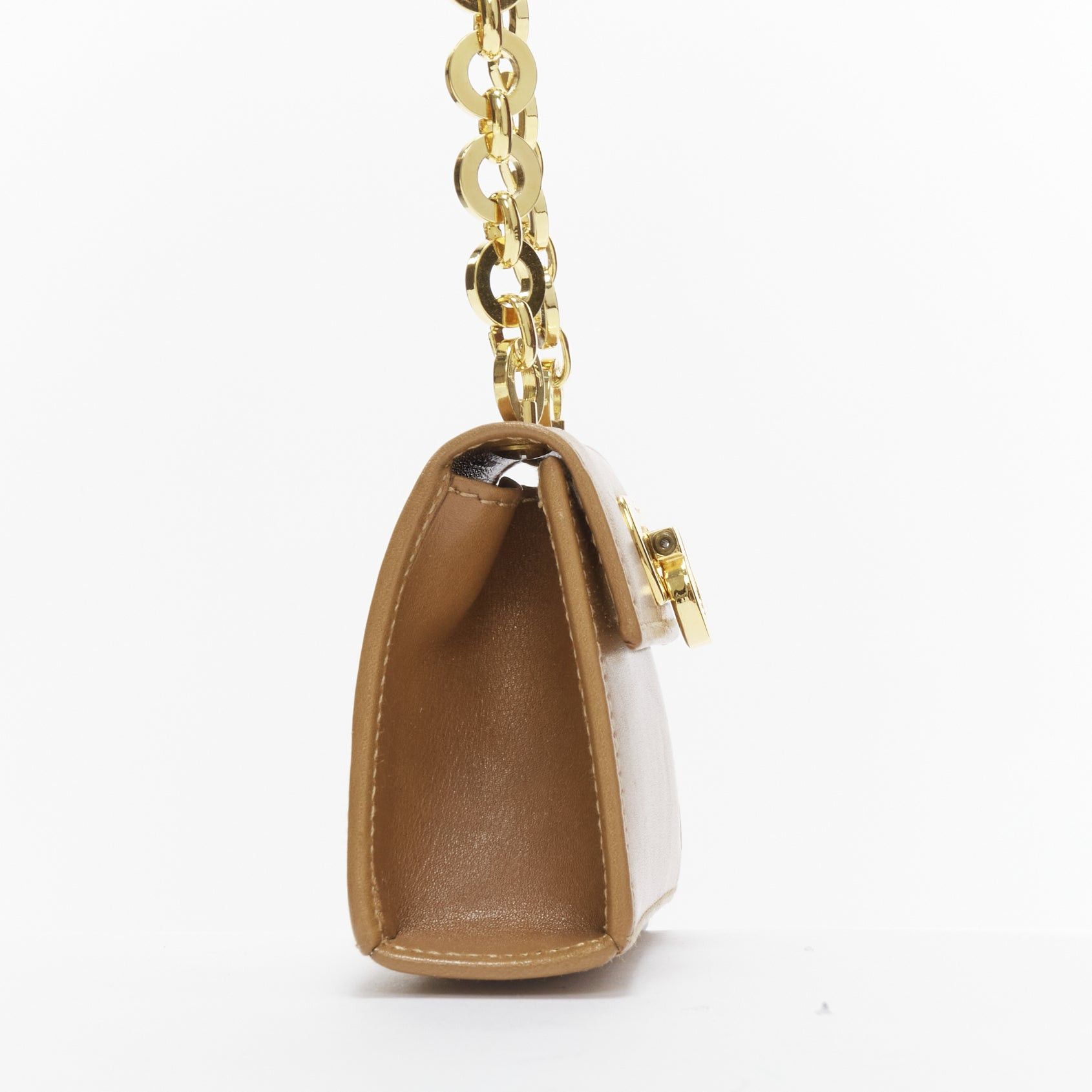Salvatore Ferragamo SALVATORE FERRAGAMO Vintage Gancini brown gold chain mini waist bag Size ONE SIZE - 4 Thumbnail