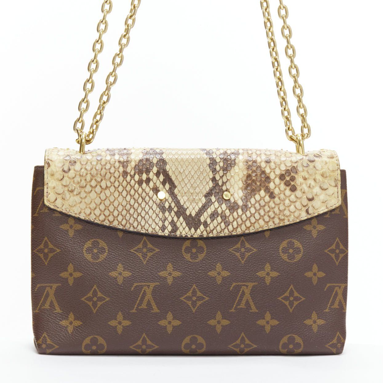 Louis Vuitton LOUIS VUITTON Saint Placide brown monogram scaled leather flap bag Size ONE SIZE - 5 Thumbnail