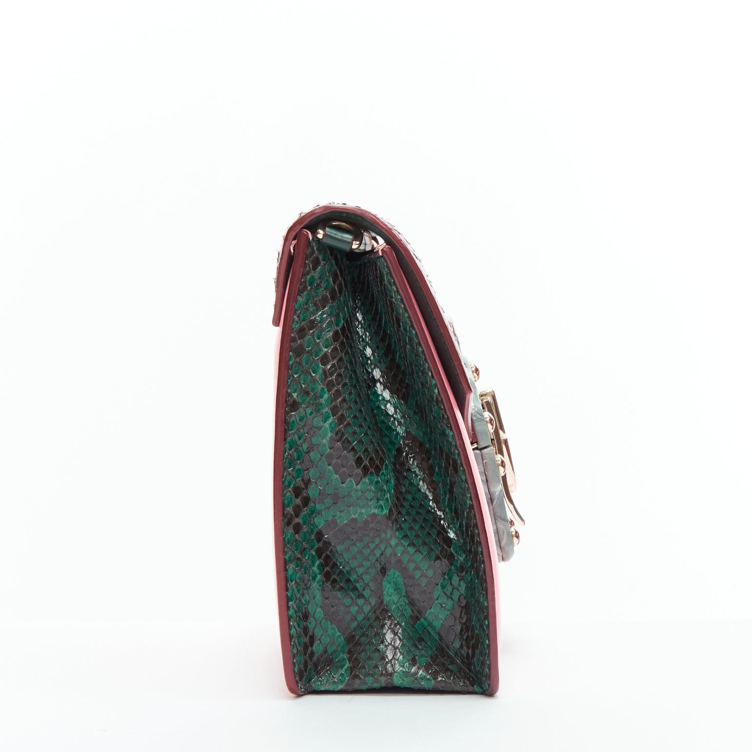Dolce & Gabbana DOLCE GABBANA Lucia pink grey scaled leather flap clasp crossbody bag Size ONE SIZE - 4 Thumbnail