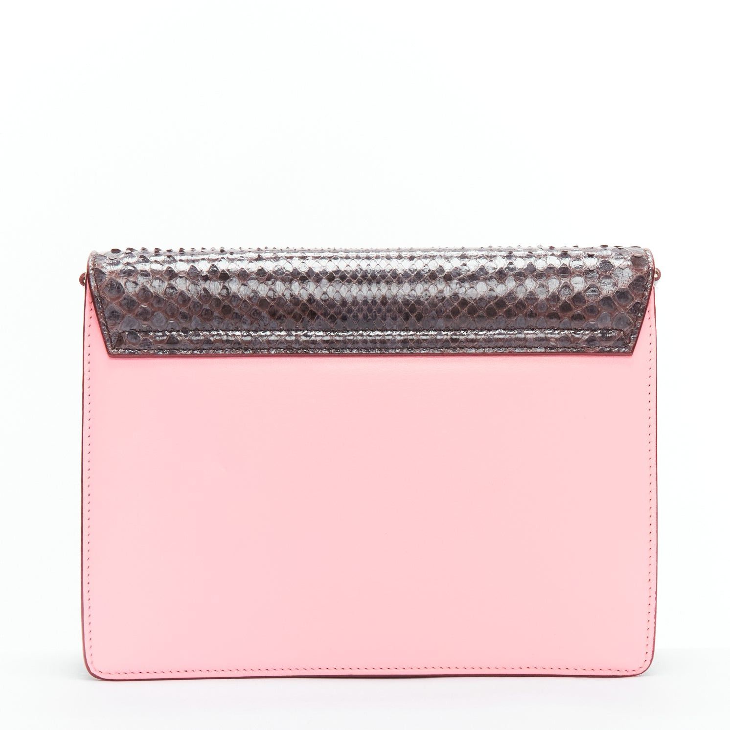 Dolce & Gabbana DOLCE GABBANA Lucia pink grey scaled leather flap clasp crossbody bag Size ONE SIZE - 5 Thumbnail