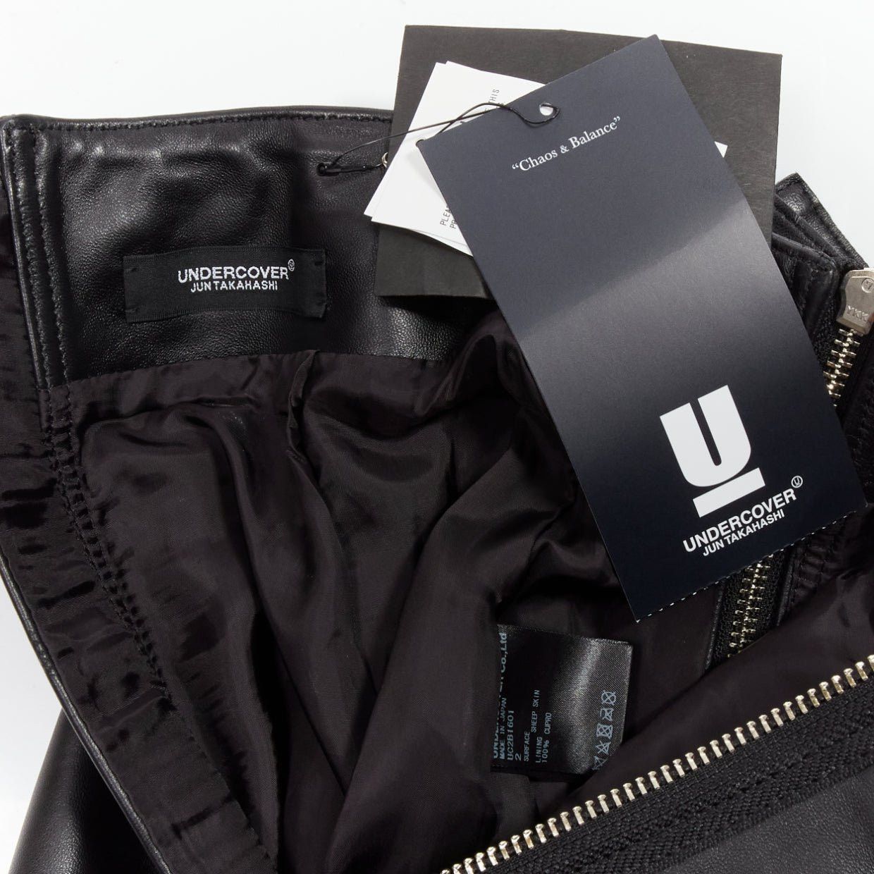 Undercover new UNDERCOVER black sheep leather silver zip motorcycle biker skirt JP2 M Size 28" / US 6 / IT 42 - 8 Thumbnail