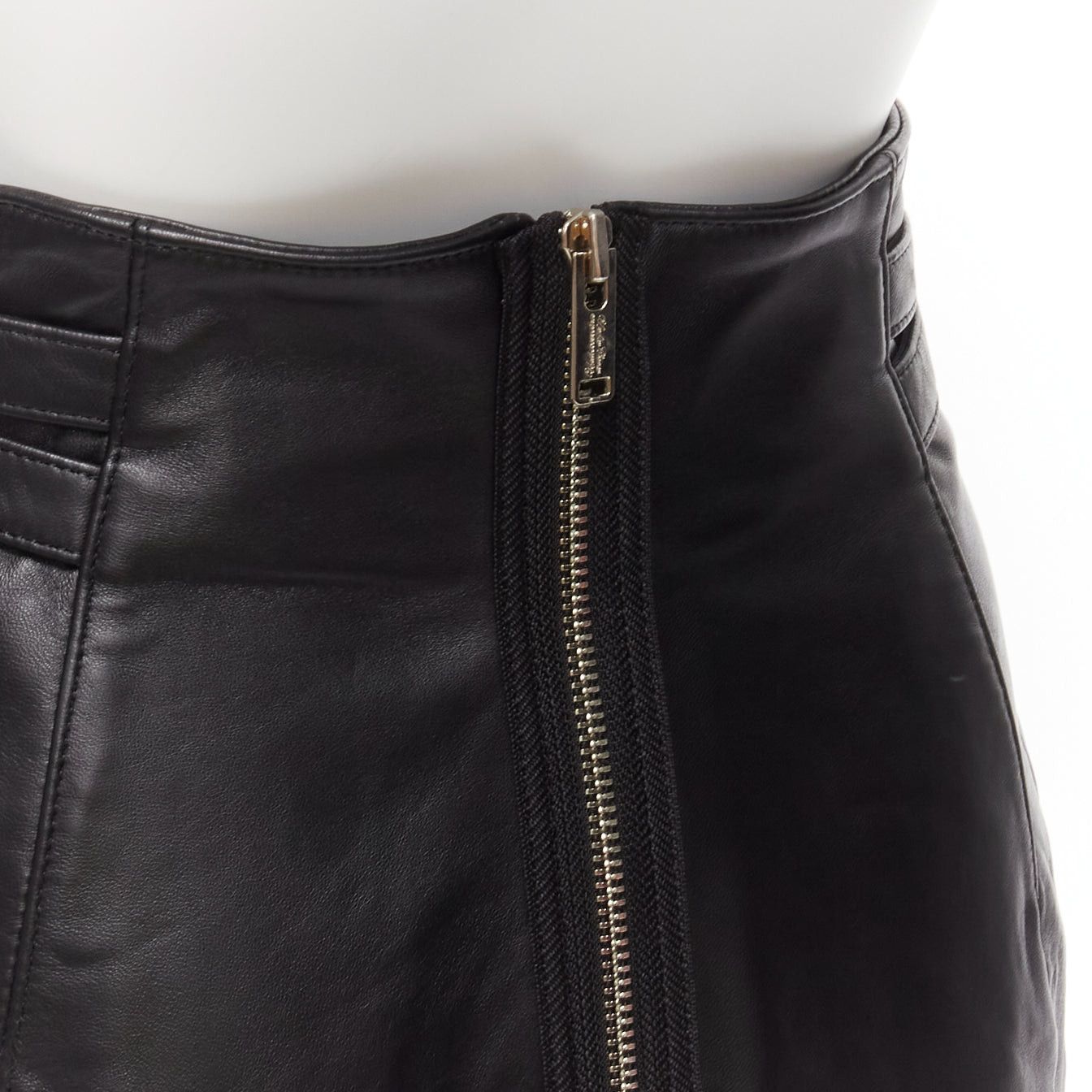 Undercover new UNDERCOVER black sheep leather silver zip motorcycle biker skirt JP2 M Size 28" / US 6 / IT 42 - 7 Thumbnail
