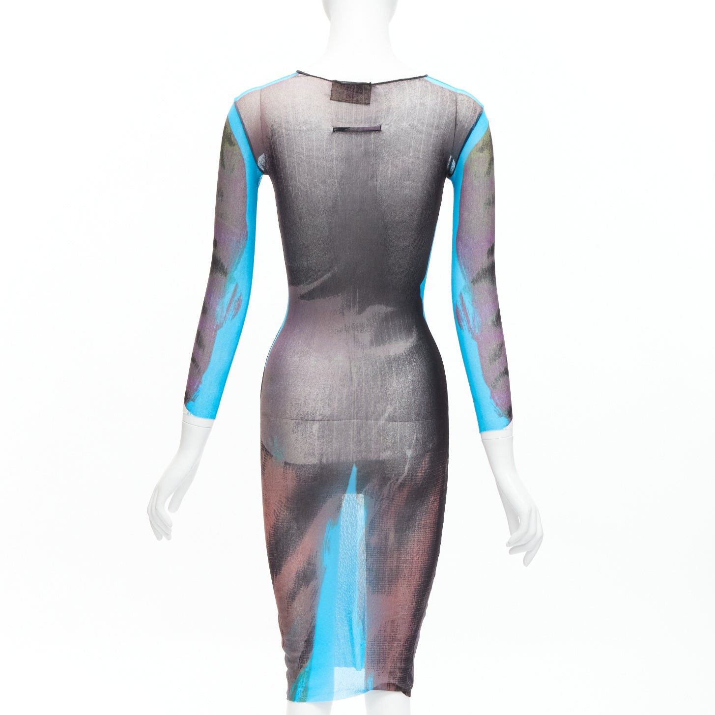 Jean Paul Gaultier rare JEAN PAUL GAULTIER MAILLE 1997 Vintage Runway tromp loeil body print sheer dress Size S / US 4 / IT 40 - 5 Thumbnail