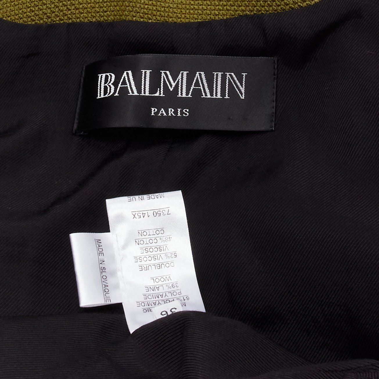 Balmain BALMAIN green silver lion button double breasted military blazer jacket FR36 S Size S / US 4 / IT 40 - 9 Thumbnail