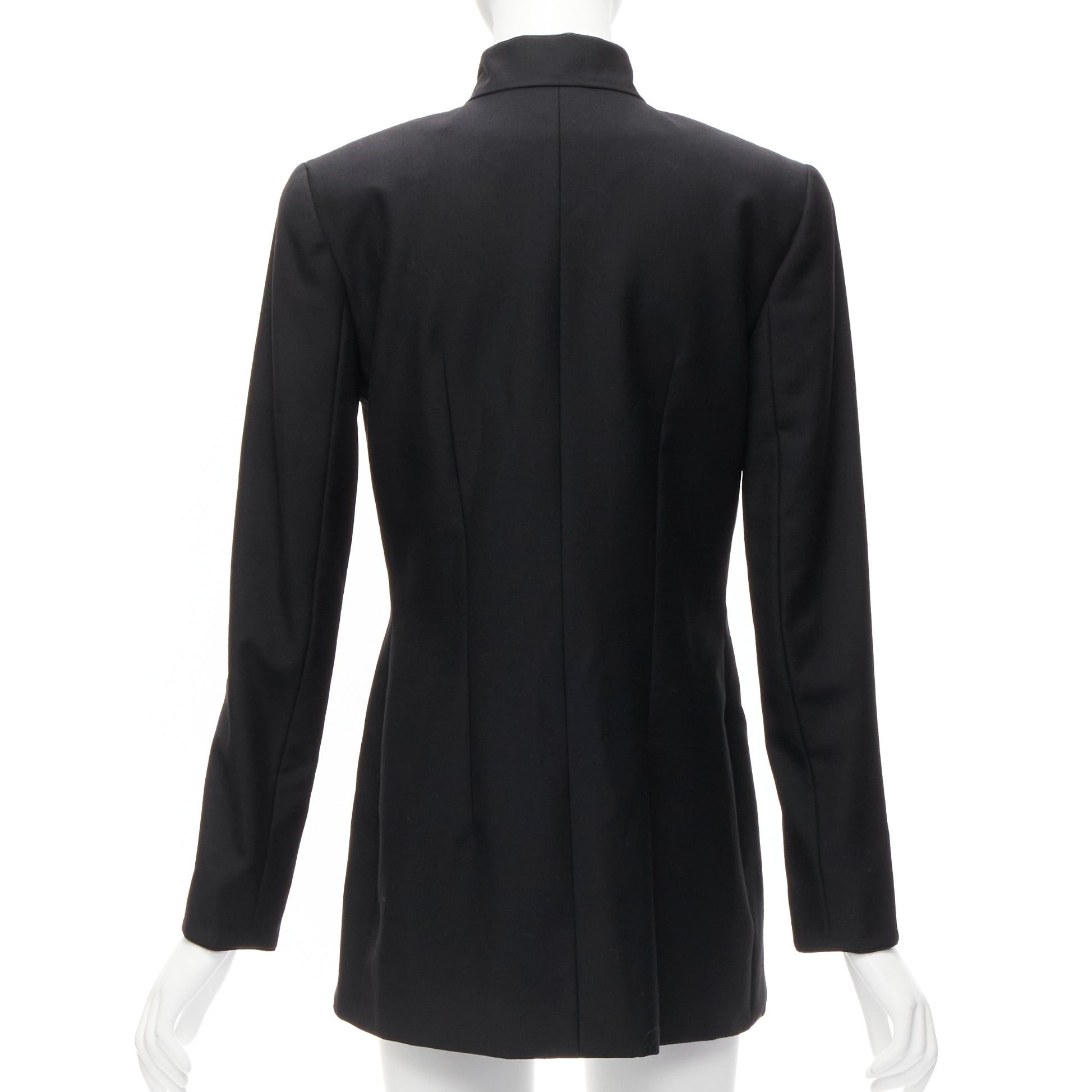 Dior CHRISTIAN DIOR John Galliano 1999 Runway black Mao Mandarin collar jacket FR38 M Size M / US 6-8 / IT 42-44 - 6 Thumbnail