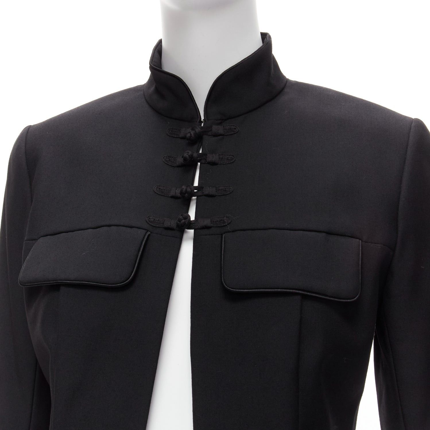 Dior CHRISTIAN DIOR John Galliano 1999 Runway black Mao Mandarin collar jacket FR38 M Size M / US 6-8 / IT 42-44 - 2 Thumbnail