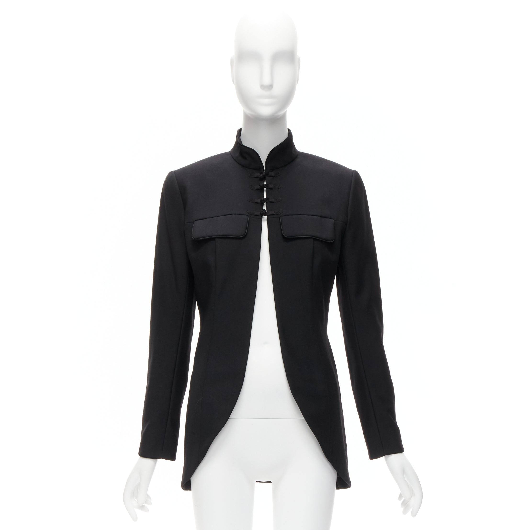 Dior CHRISTIAN DIOR John Galliano 1999 Runway black Mao Mandarin collar jacket FR38 M Size M / US 6-8 / IT 42-44 - 10 Thumbnail