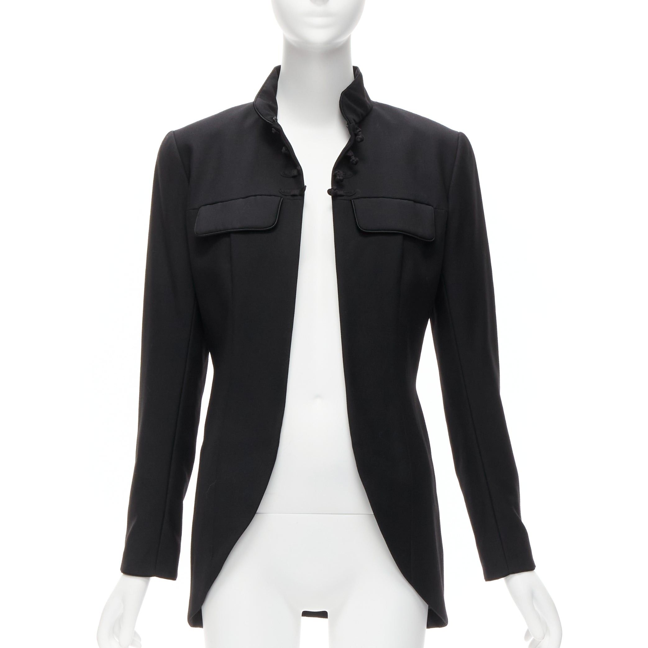 Dior CHRISTIAN DIOR John Galliano 1999 Runway black Mao Mandarin collar jacket FR38 M Size M / US 6-8 / IT 42-44 - 3 Thumbnail