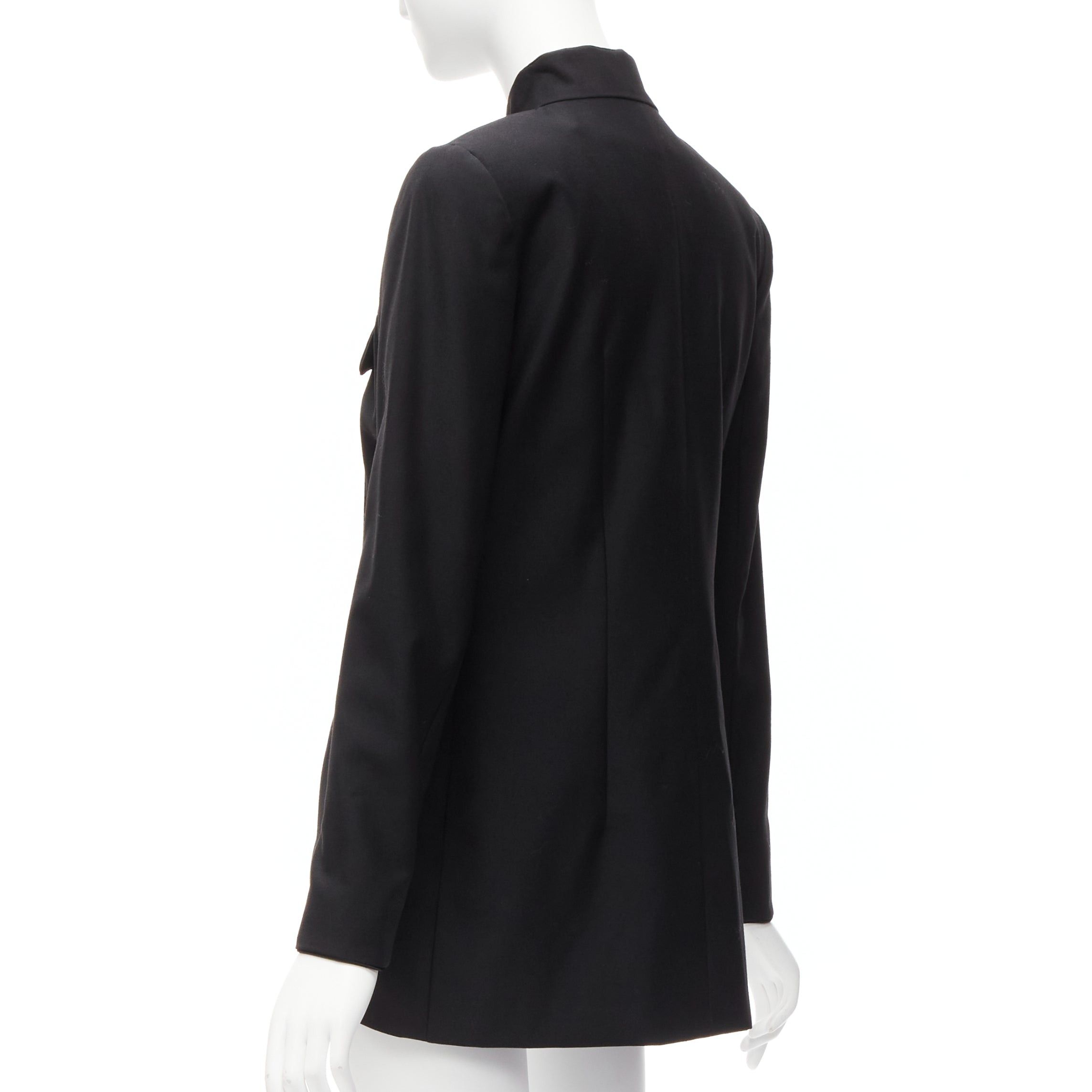 Dior CHRISTIAN DIOR John Galliano 1999 Runway black Mao Mandarin collar jacket FR38 M Size M / US 6-8 / IT 42-44 - 7 Thumbnail